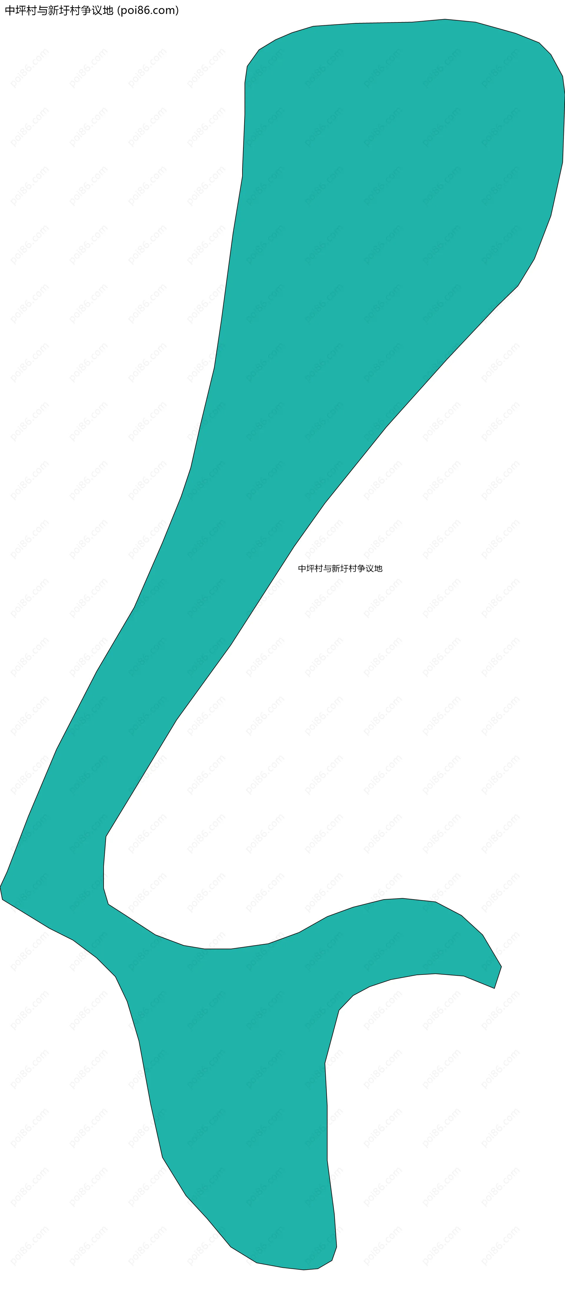 中坪村与新圩村争议地边界地图