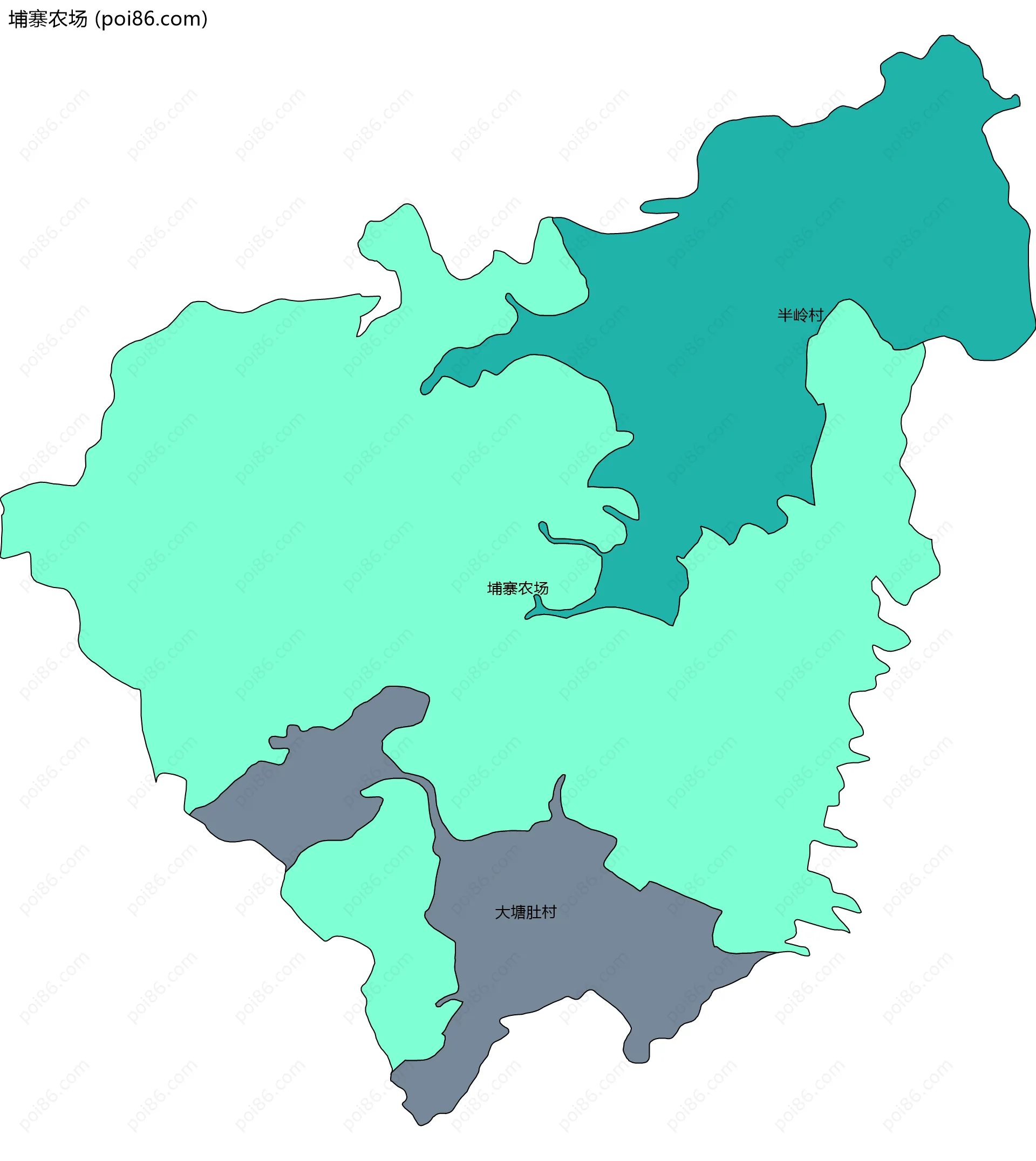 埔寨农场边界地图(五级行政区划)