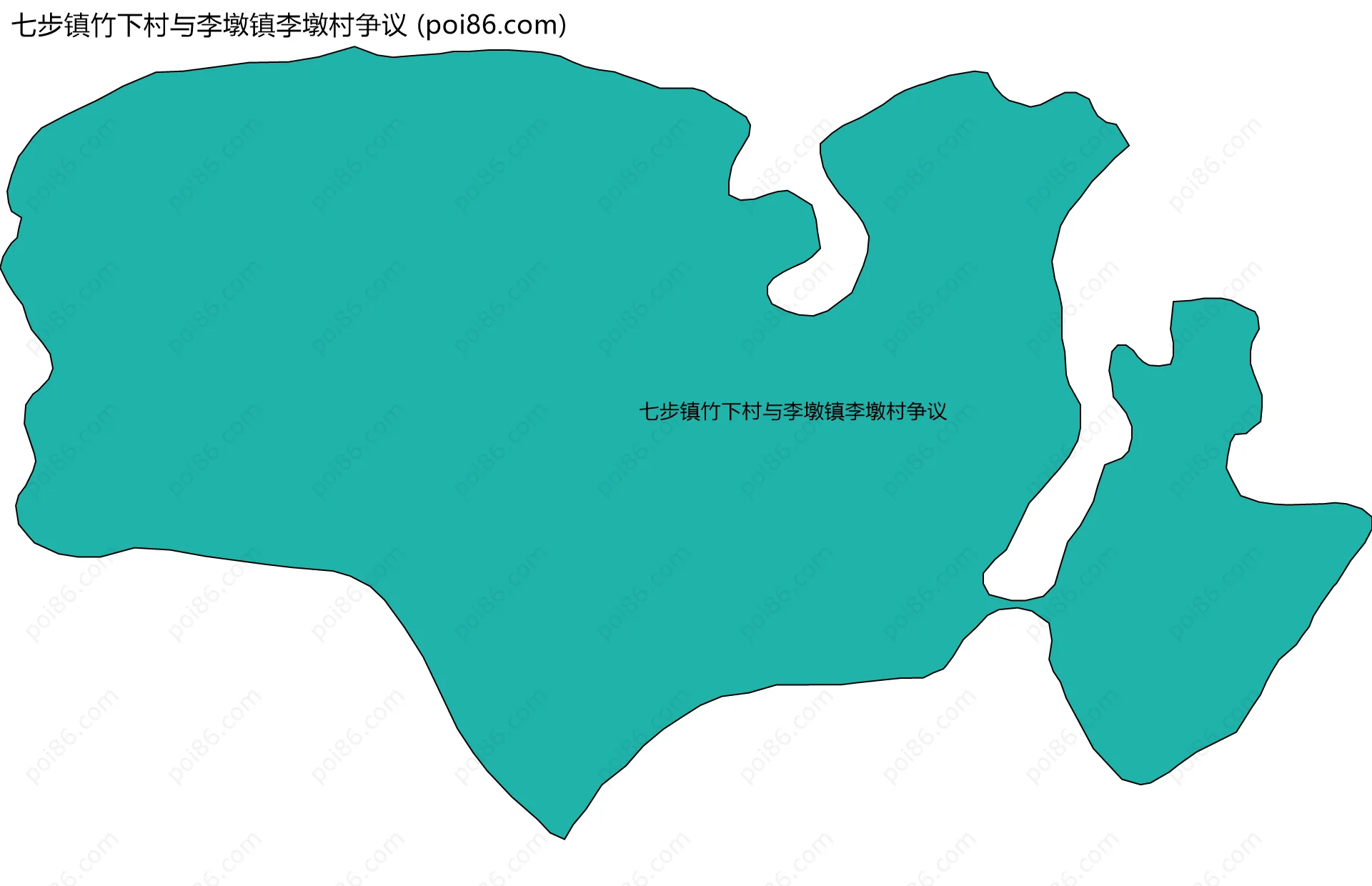 七步镇竹下村与李墩镇李墩村争议边界地图