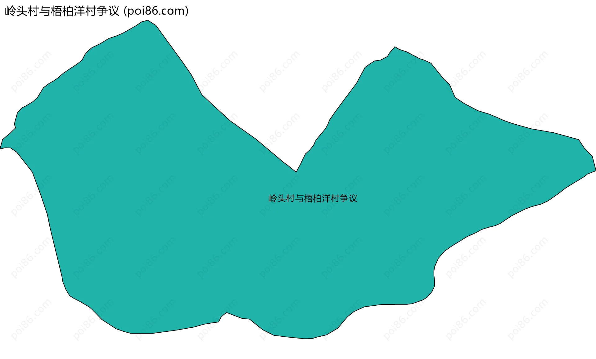 岭头村与梧柏洋村争议边界地图