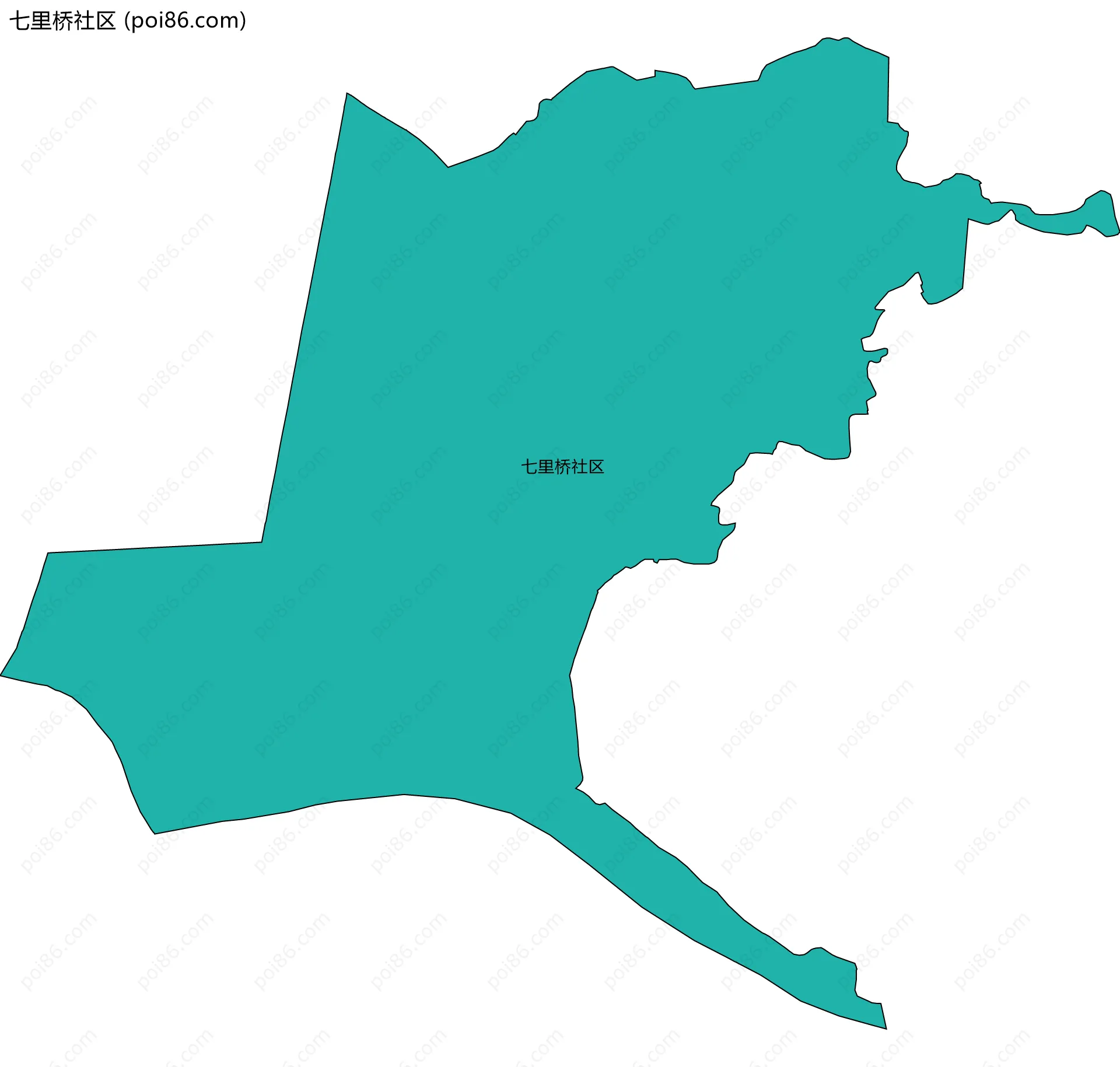 七里桥社区边界地图