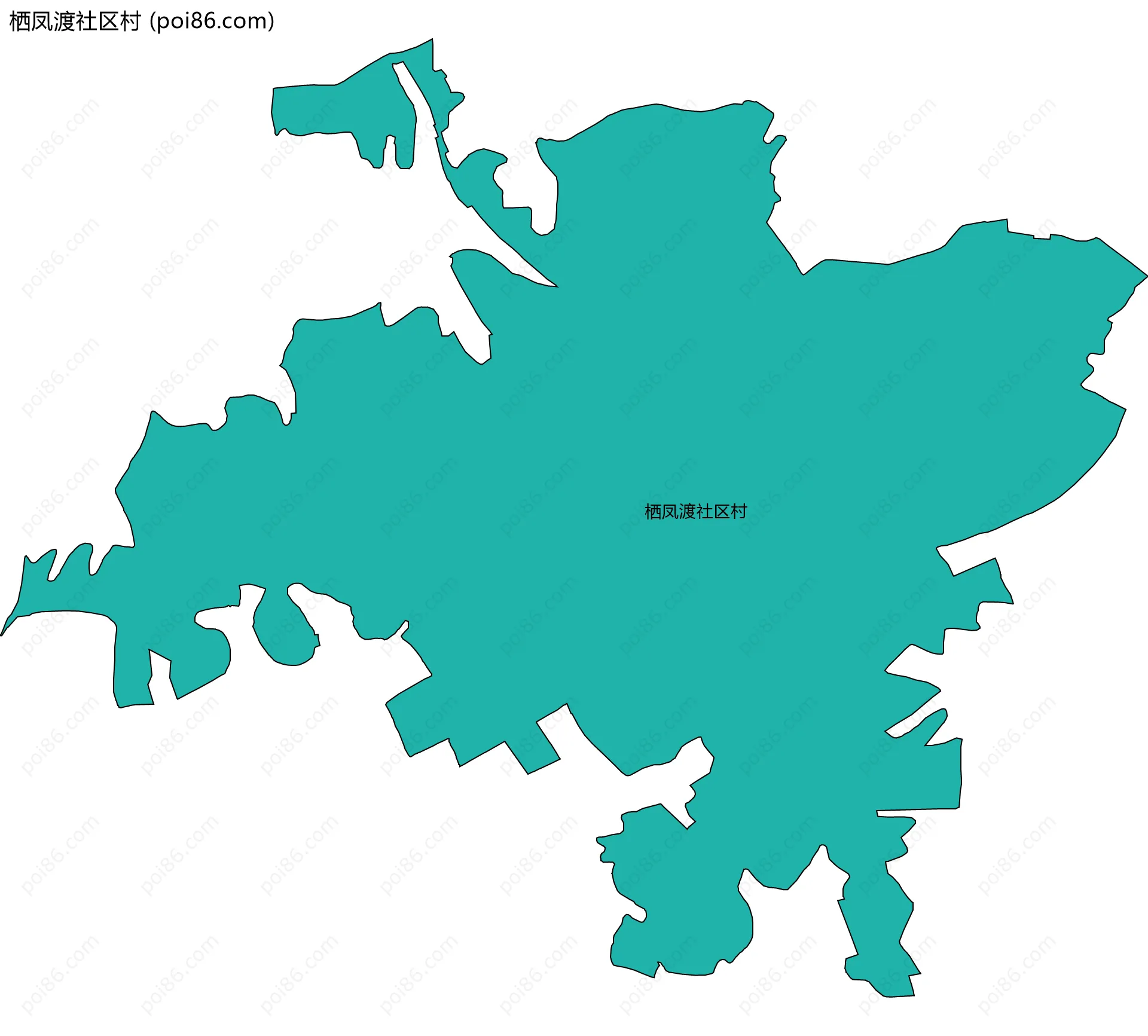 栖凤渡社区村边界地图