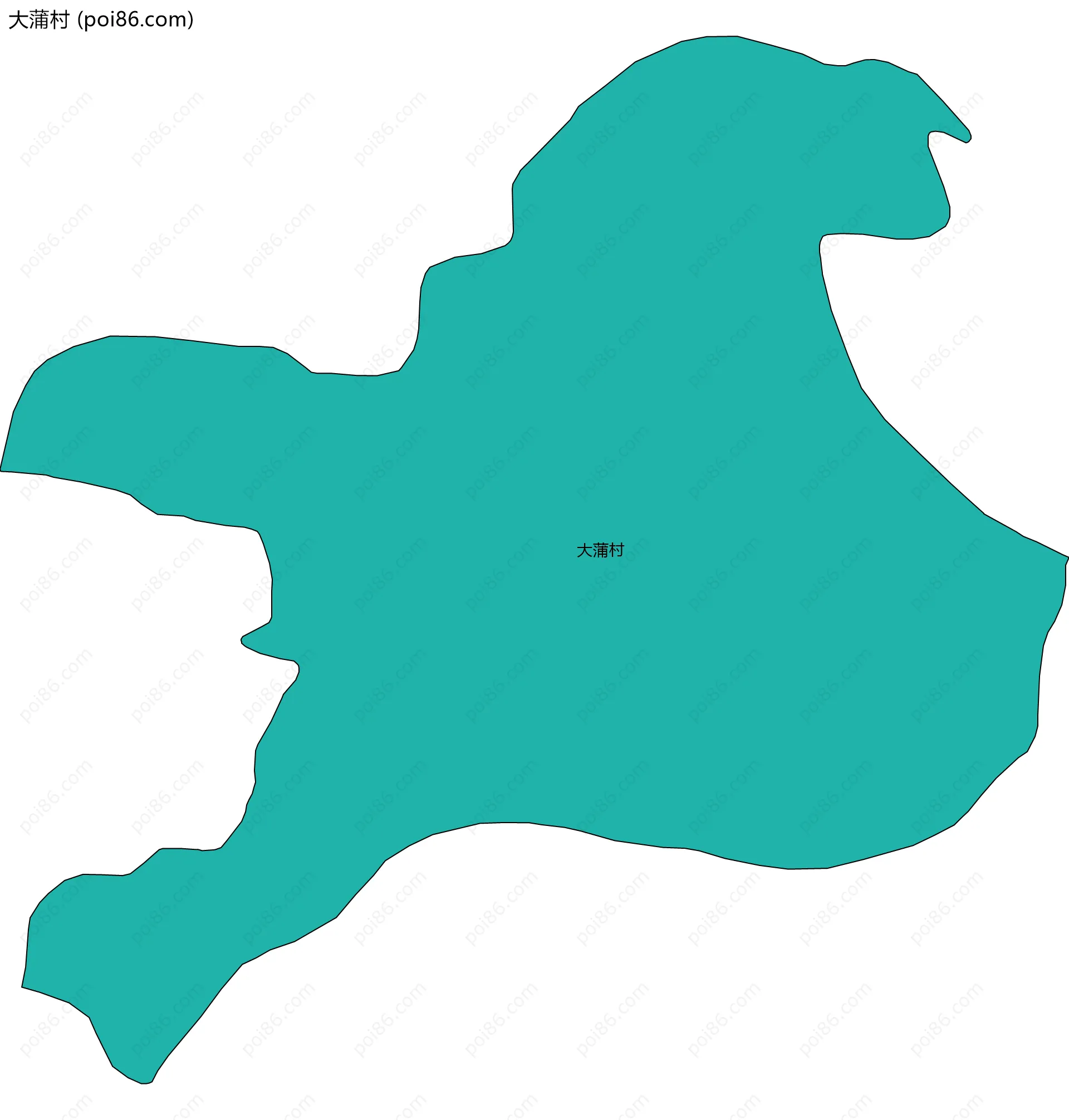 大蒲村边界地图