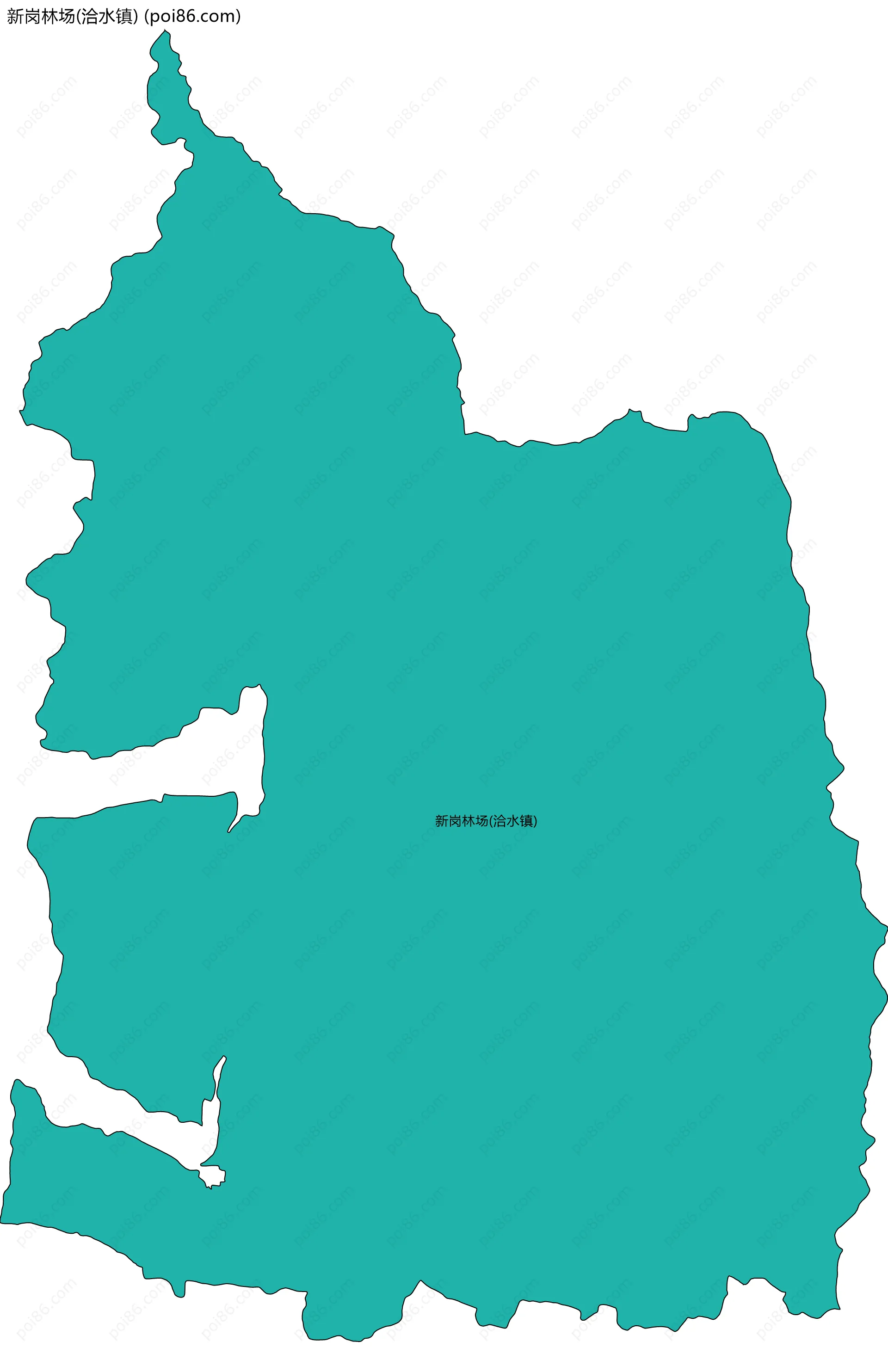 新岗林场(洽水镇)边界地图
