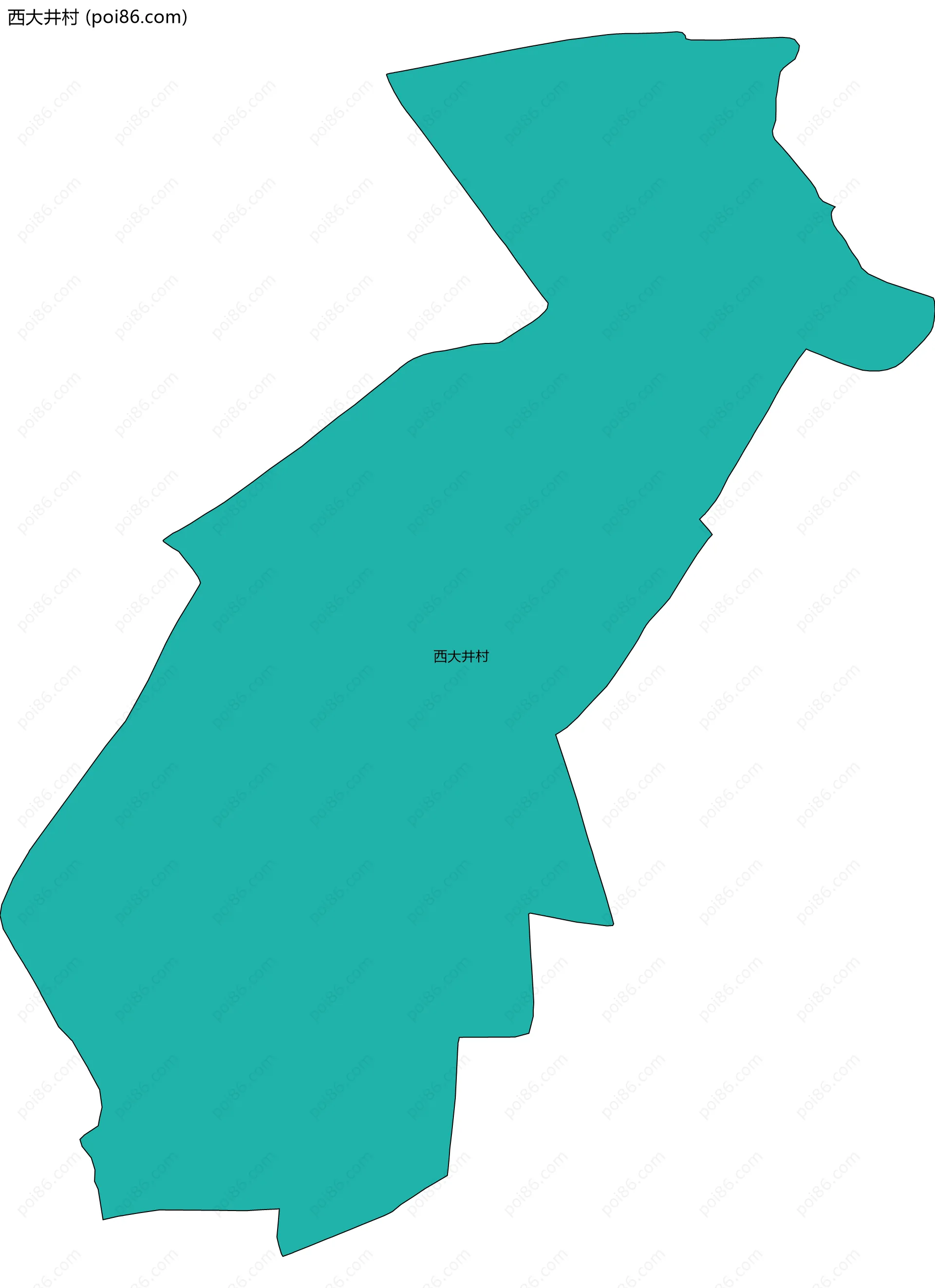 西大井村边界地图