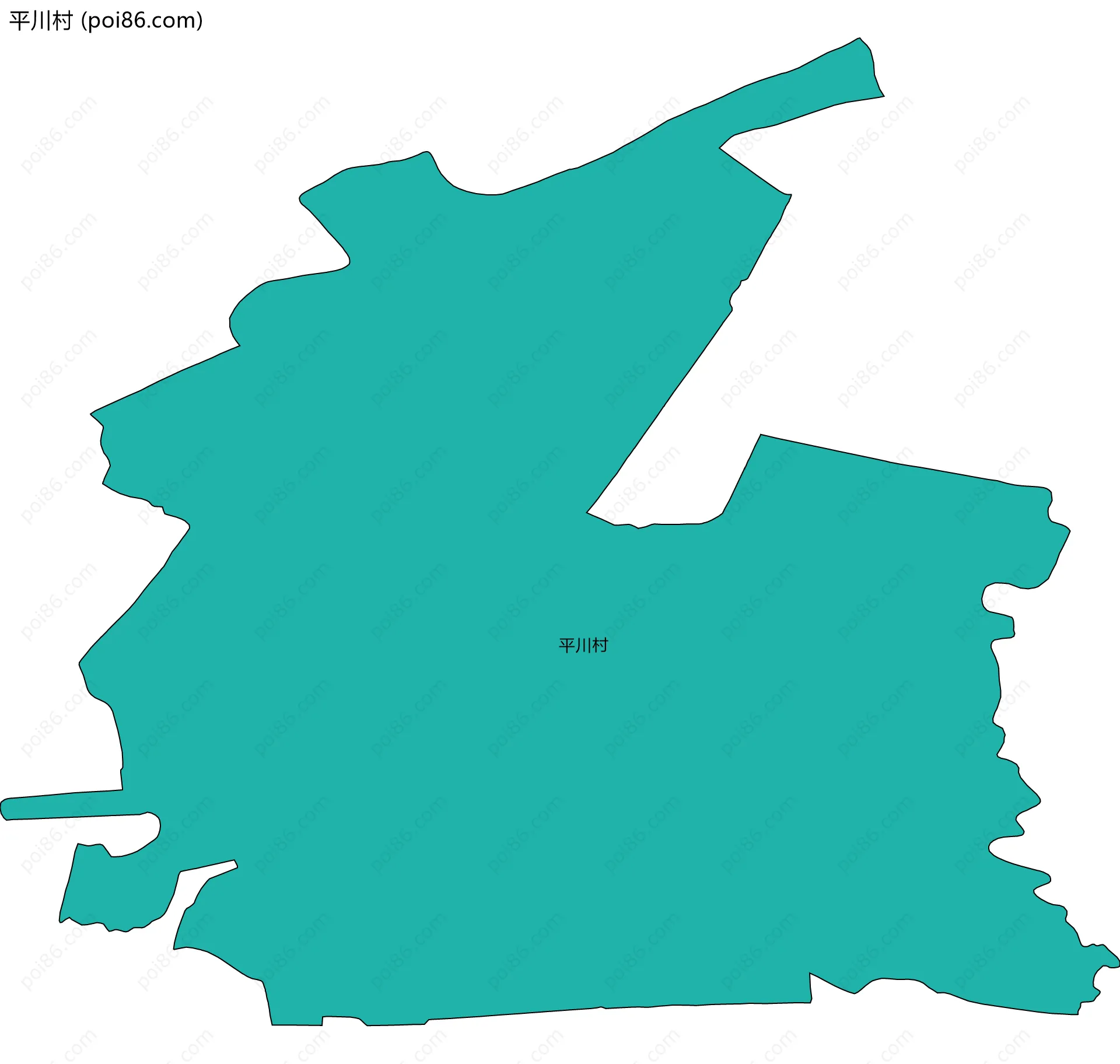 平川村边界地图