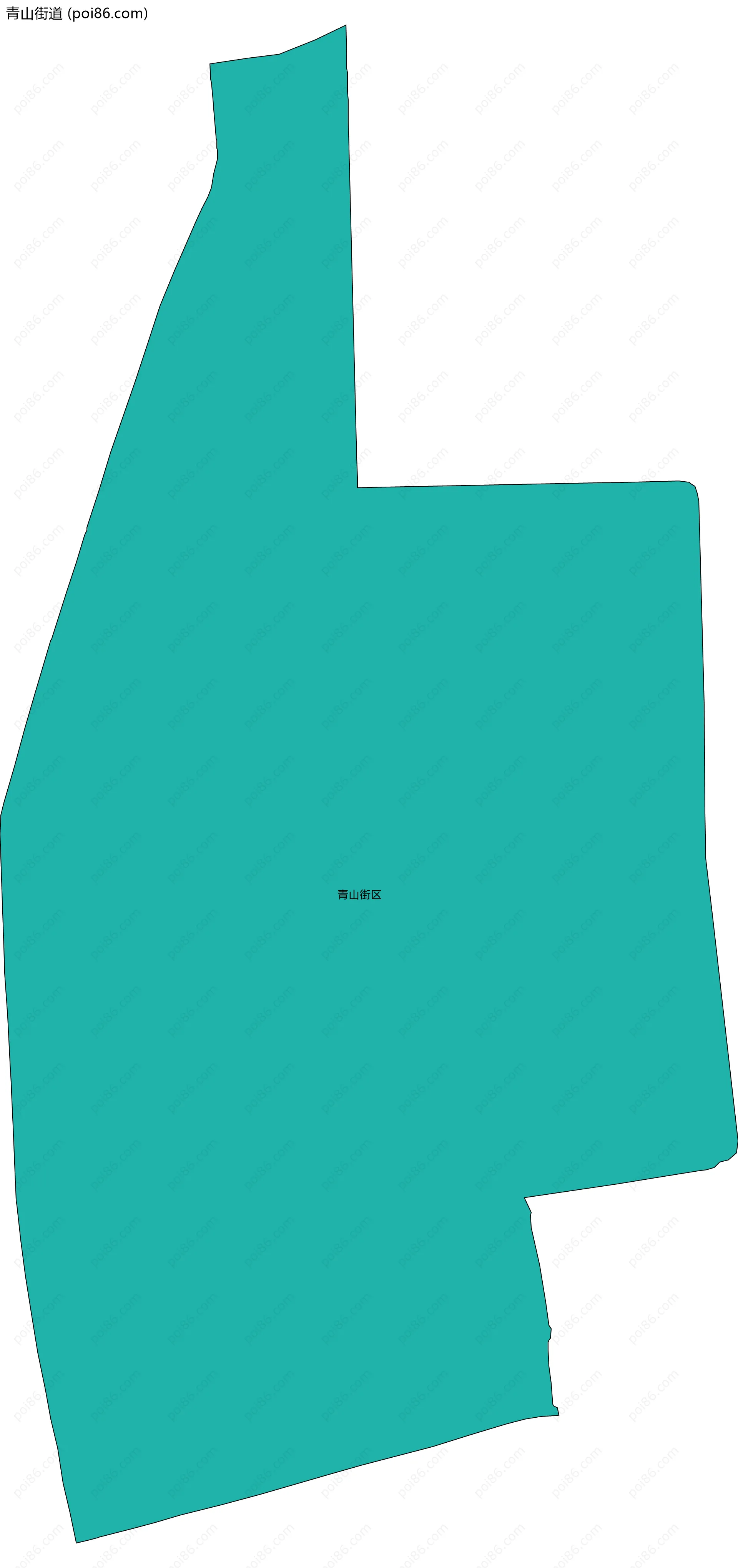 青山街道边界地图(五级行政区划)