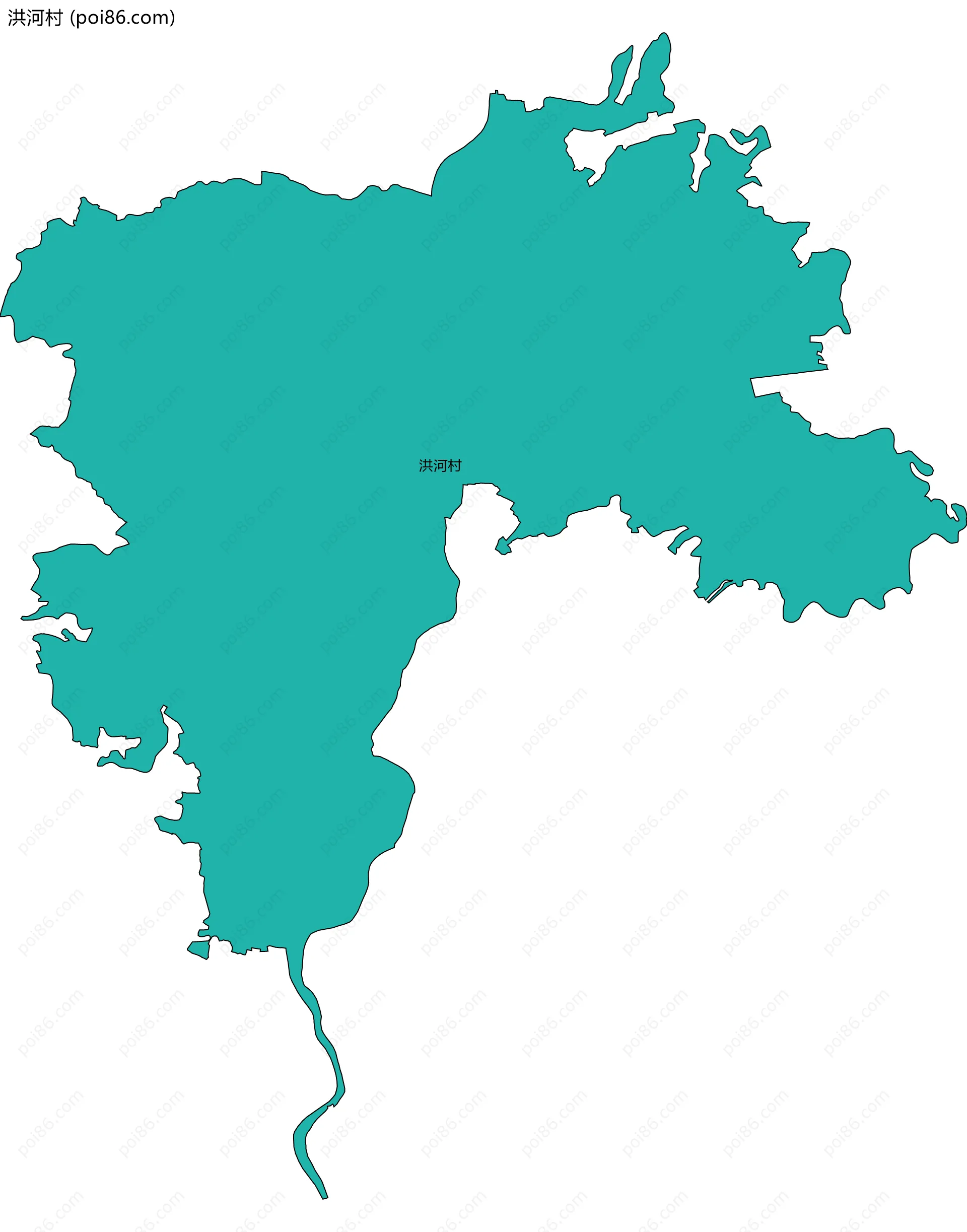 洪河村边界地图