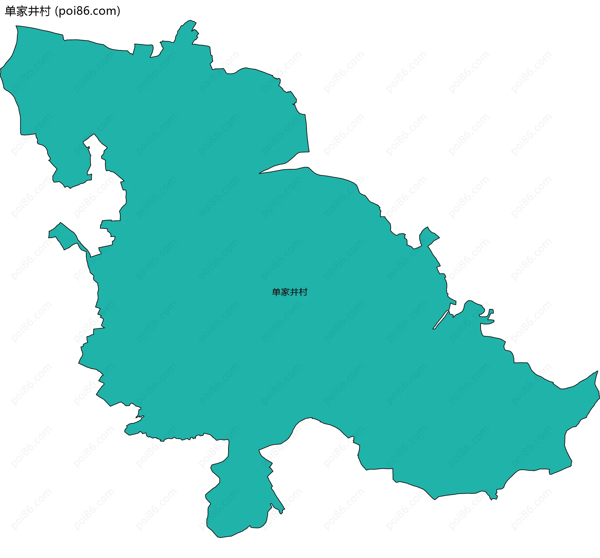 单家井村边界地图