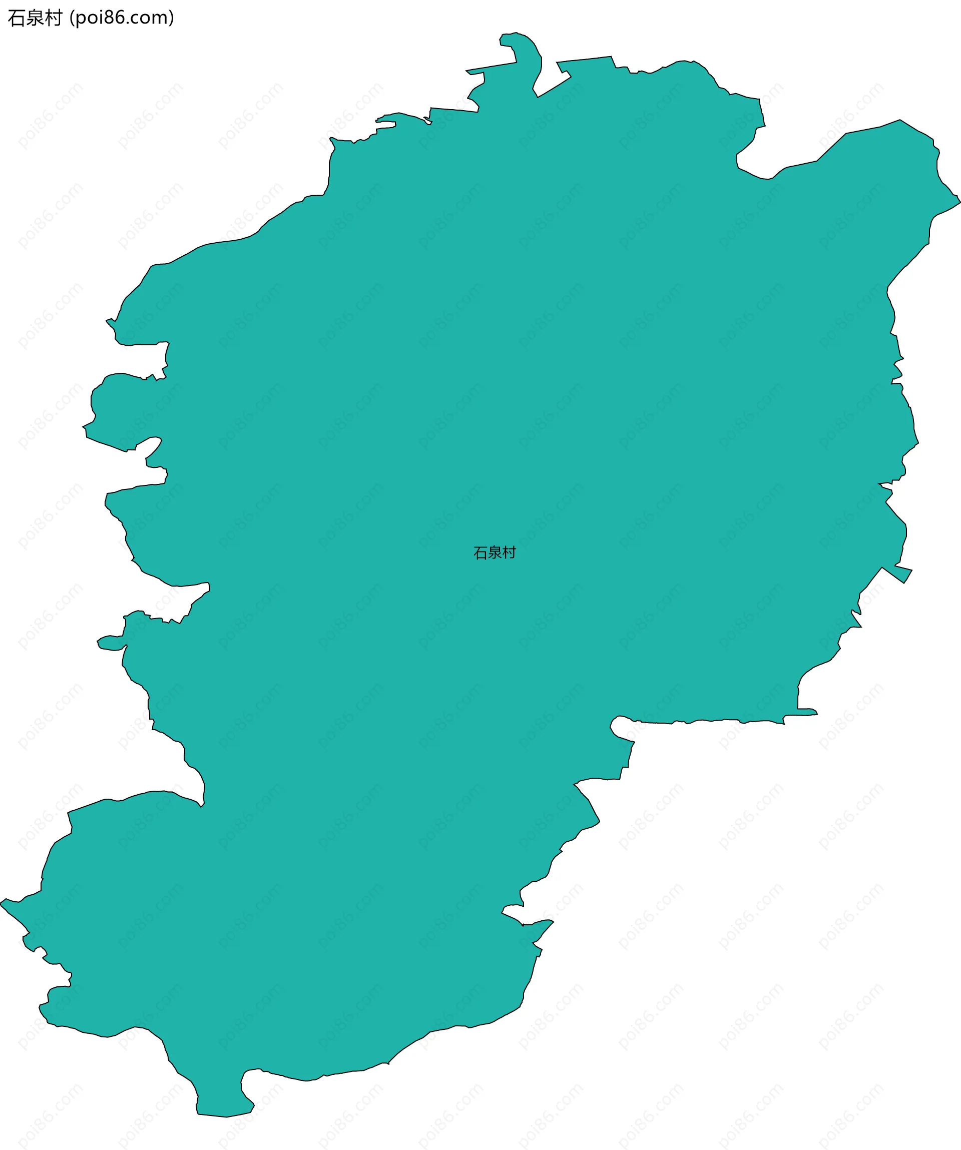 石泉村边界地图