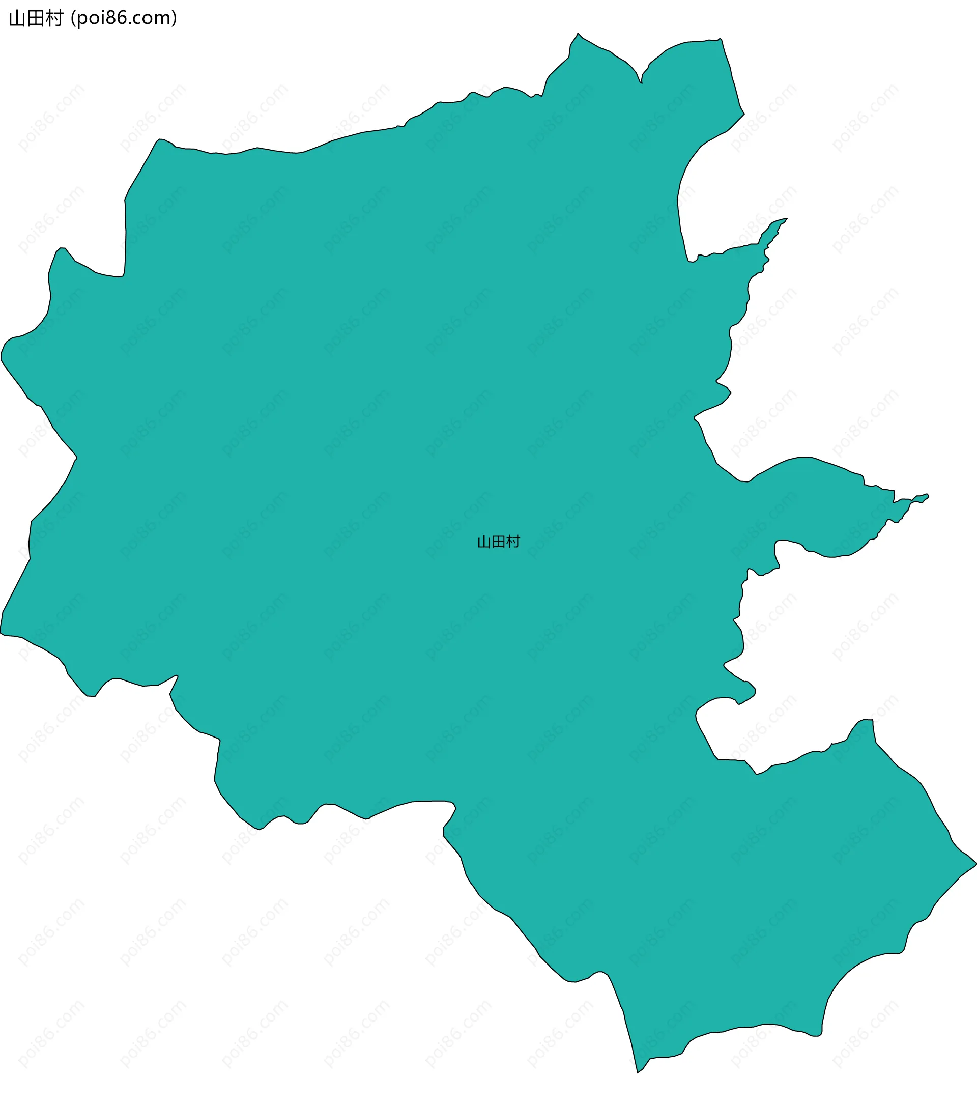 山田村边界地图