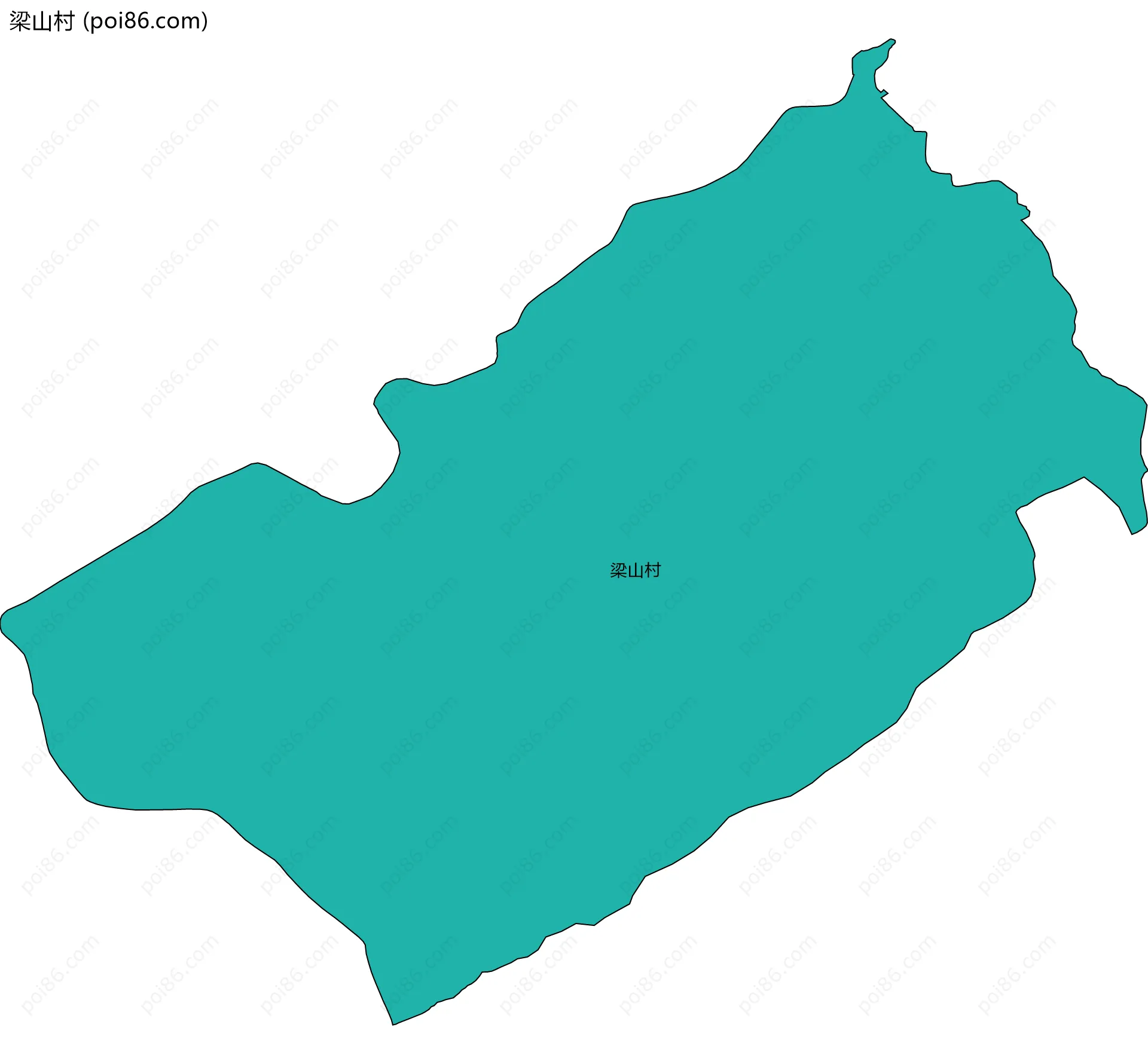 梁山村边界地图