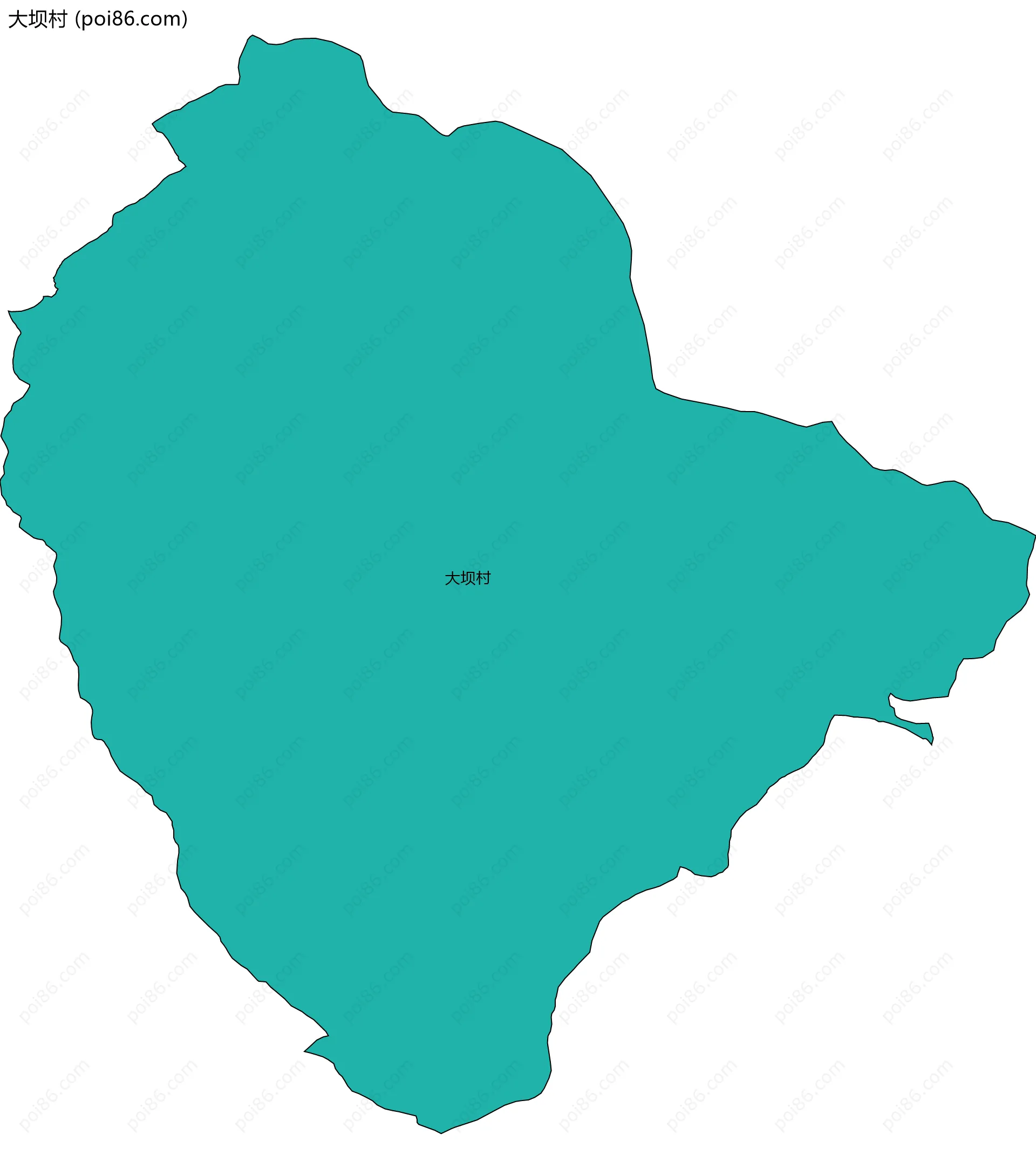 大坝村边界地图