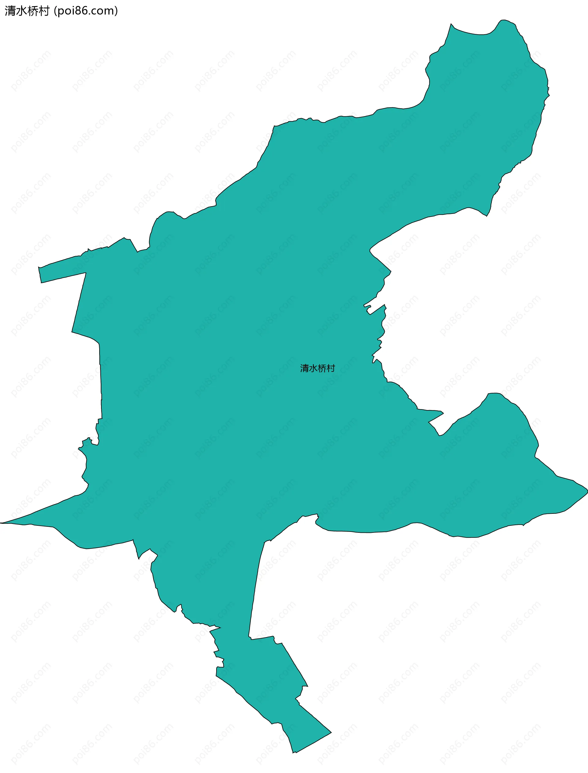 清水桥村边界地图