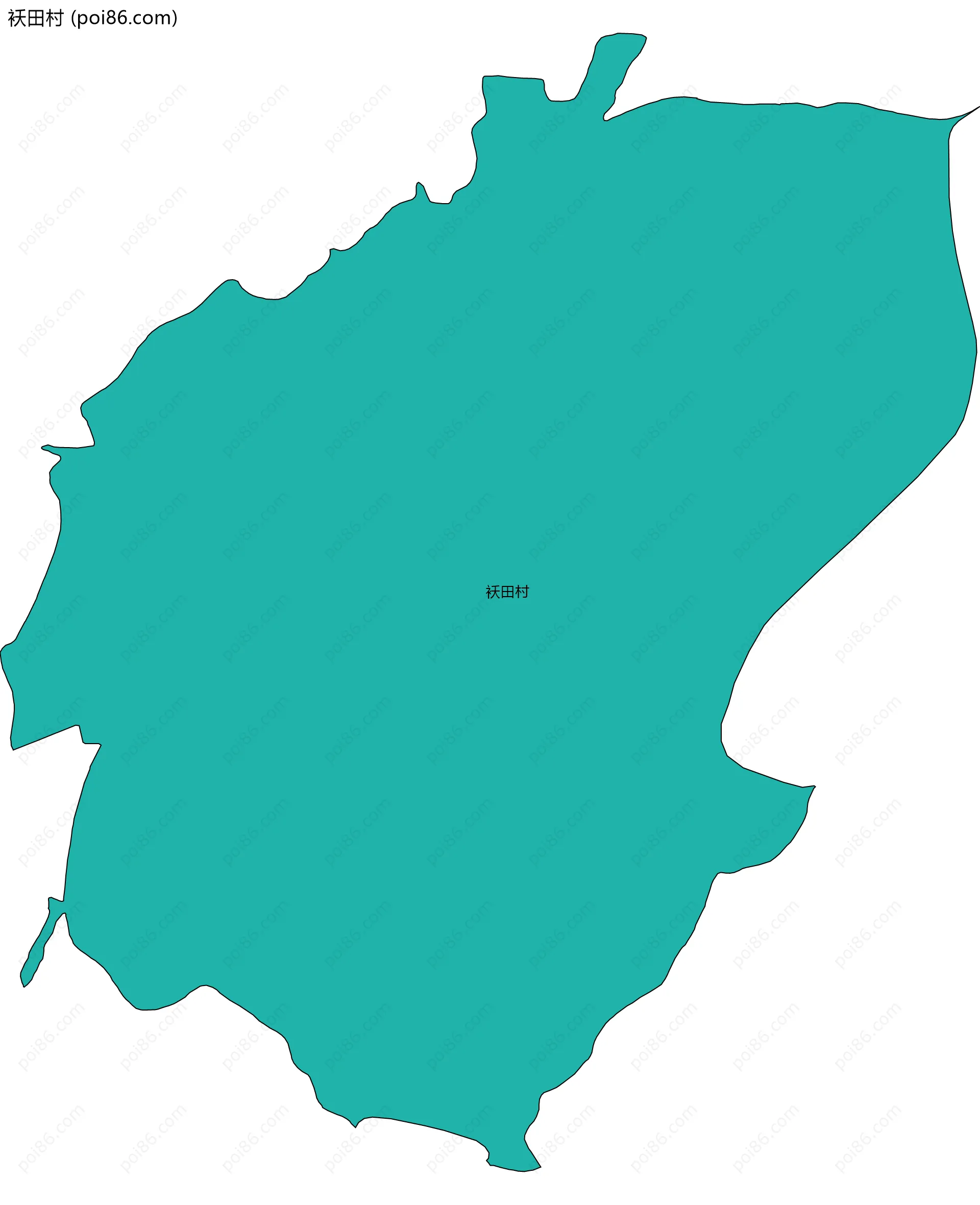 袄田村边界地图