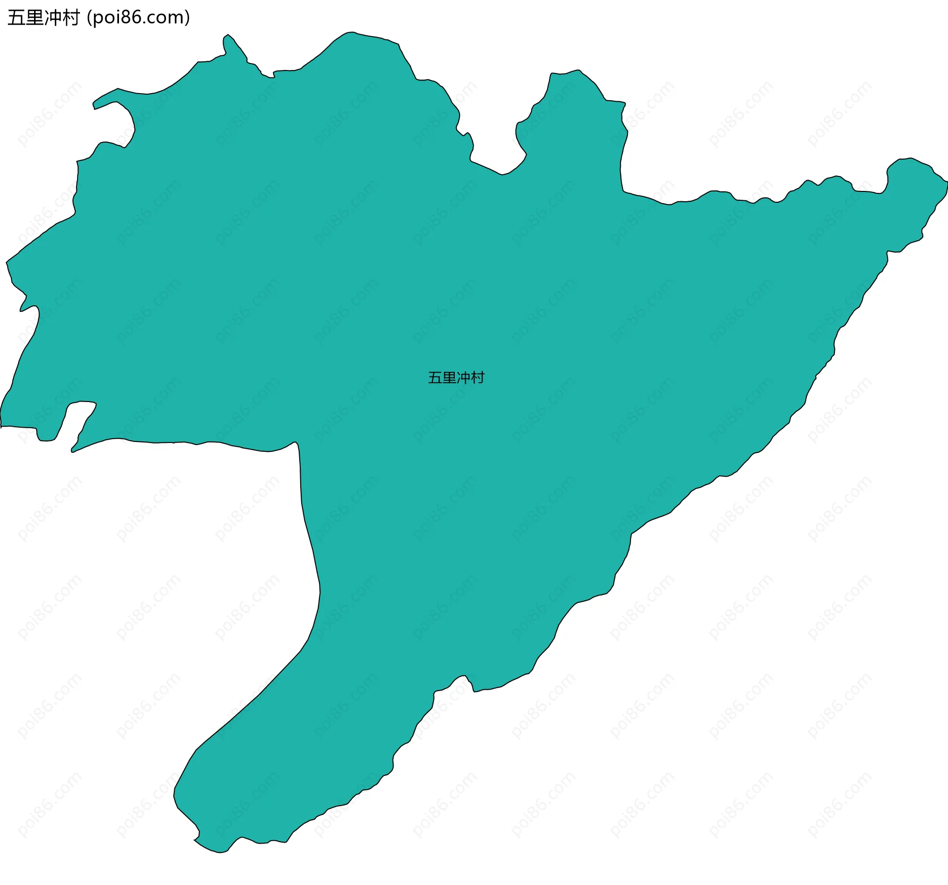 五里冲村边界地图
