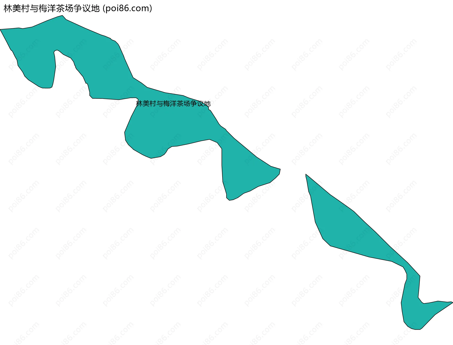 林美村与梅洋茶场争议地边界地图