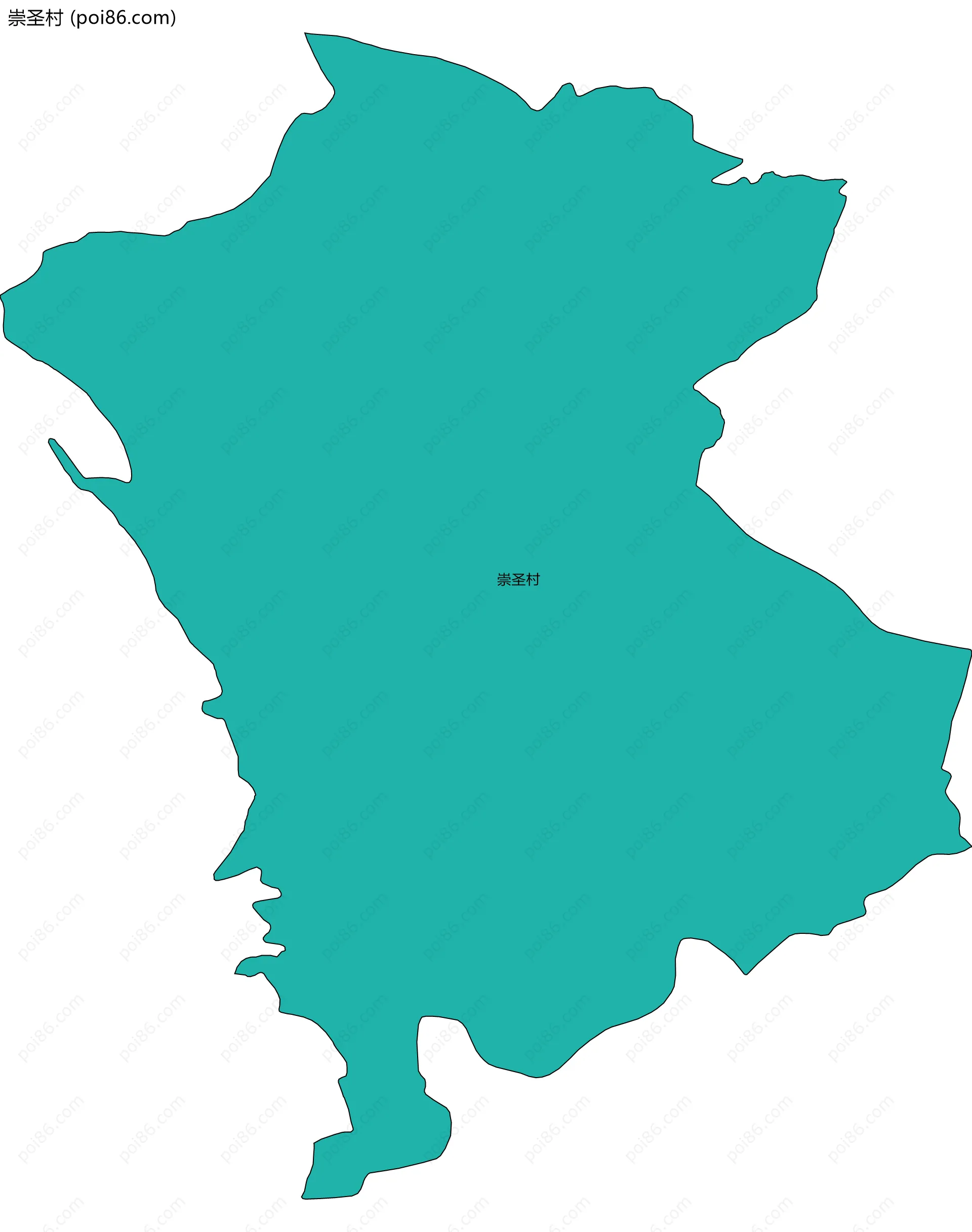 崇圣村边界地图