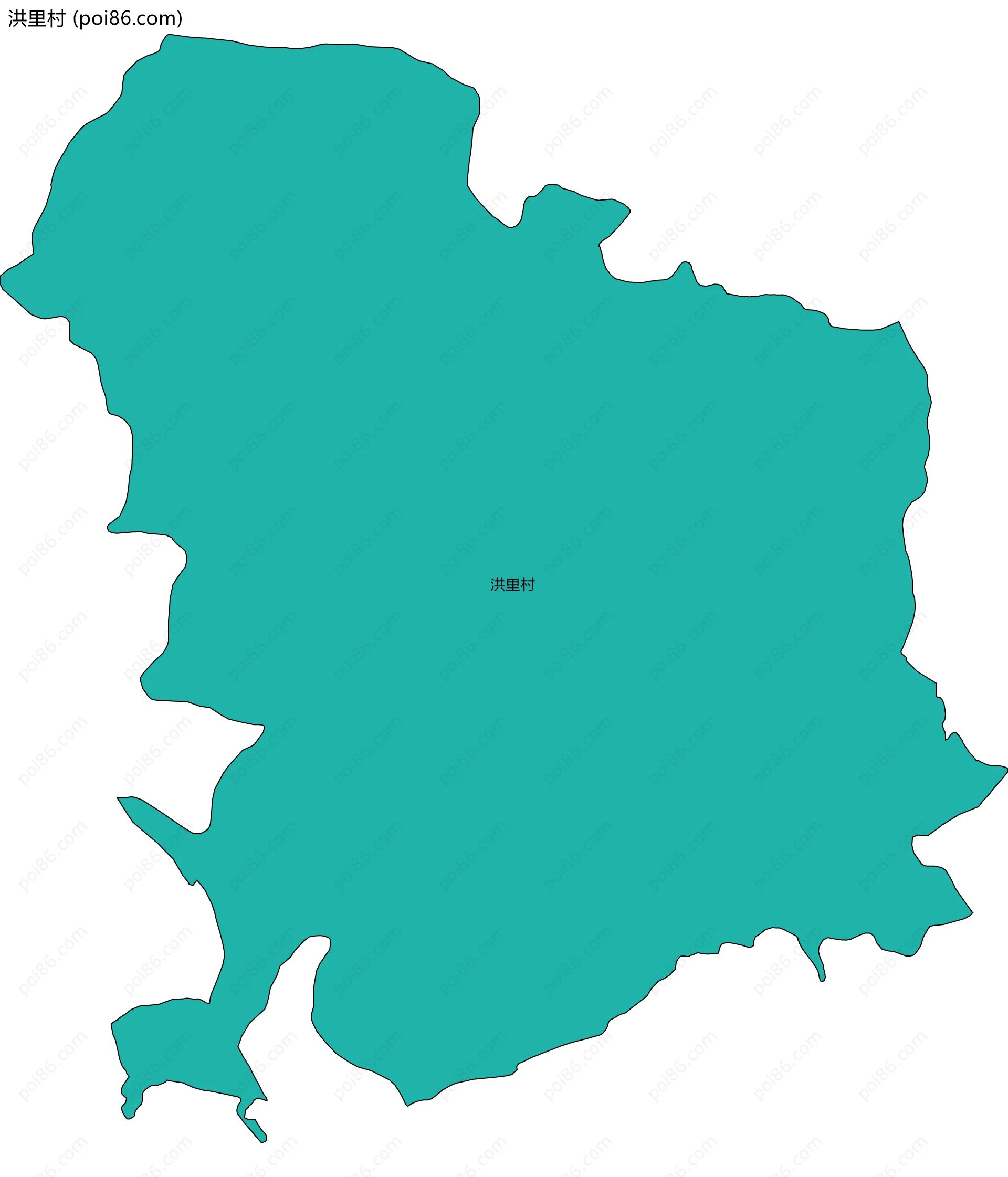 洪里村边界地图