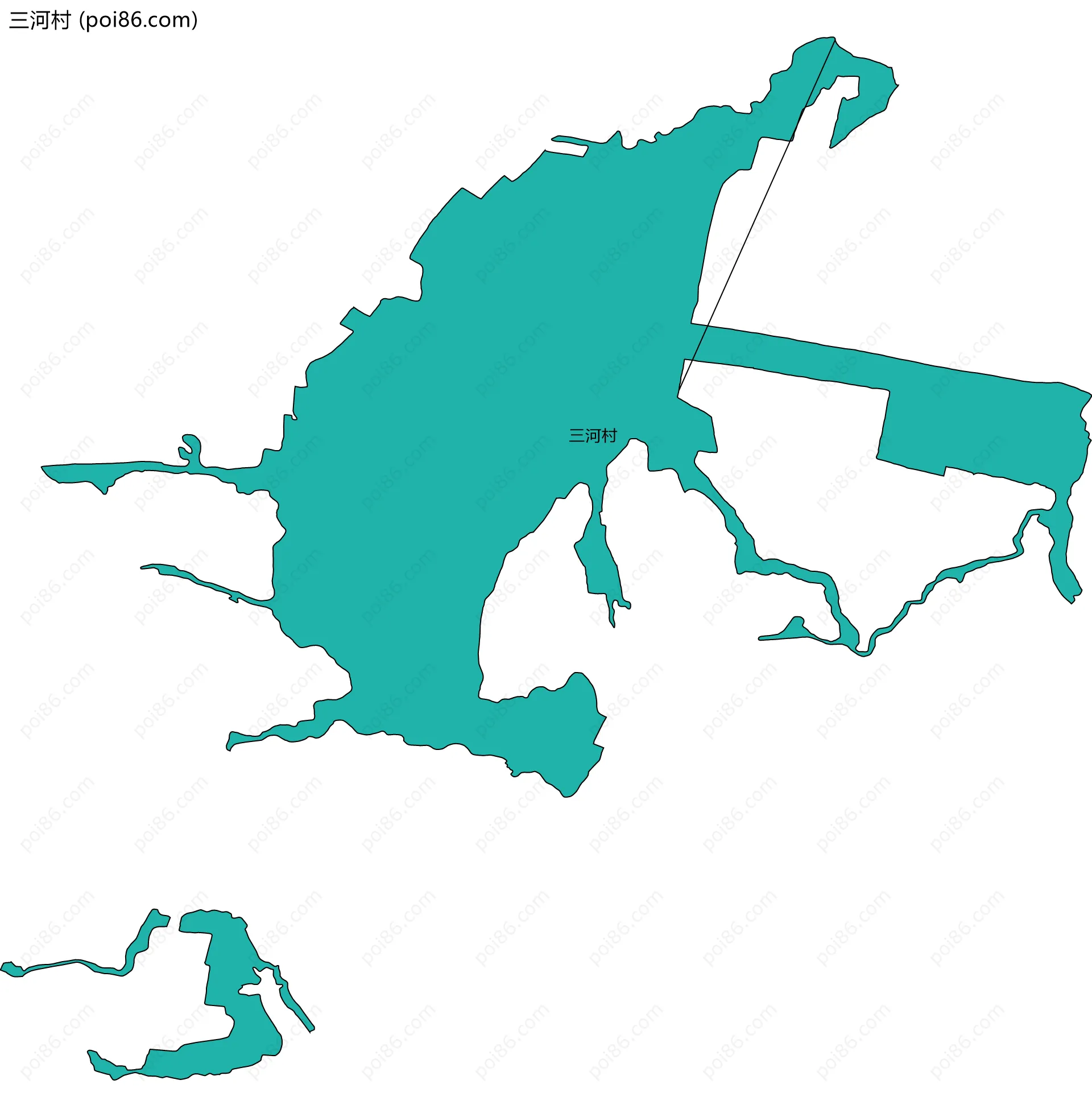 三河村边界地图