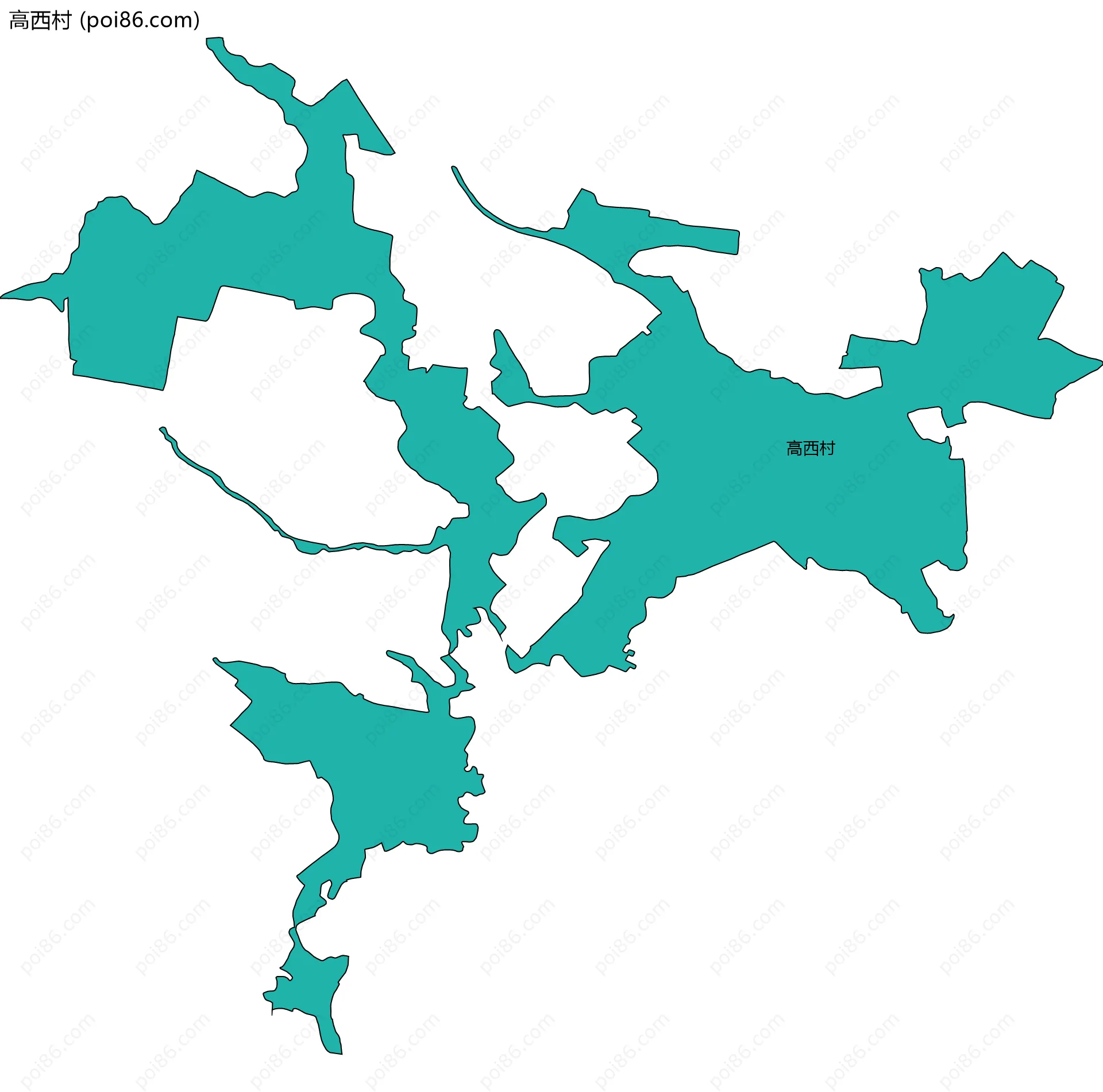 高西村边界地图