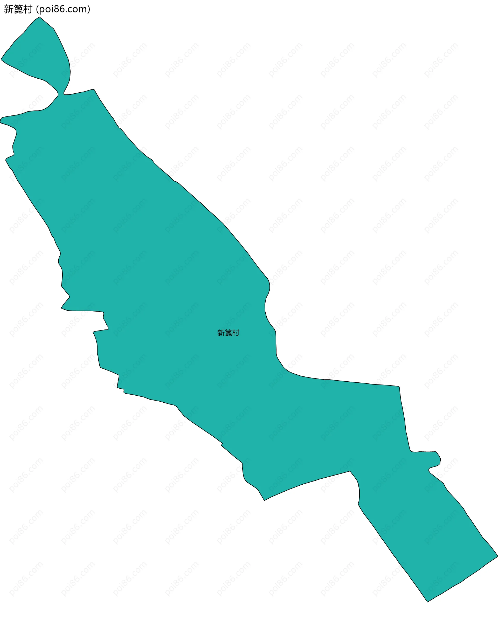 新篦村边界地图