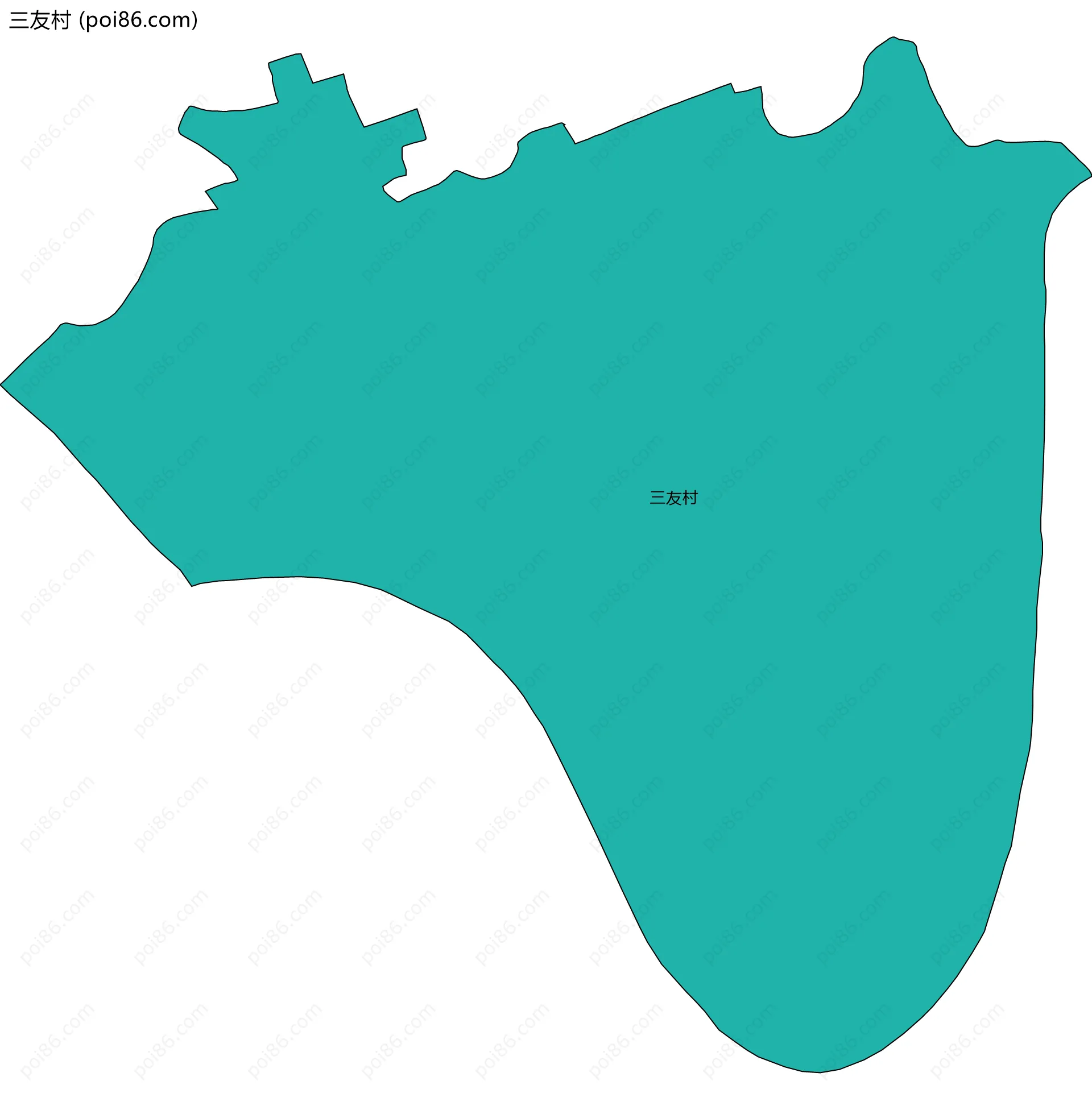 三友村边界地图