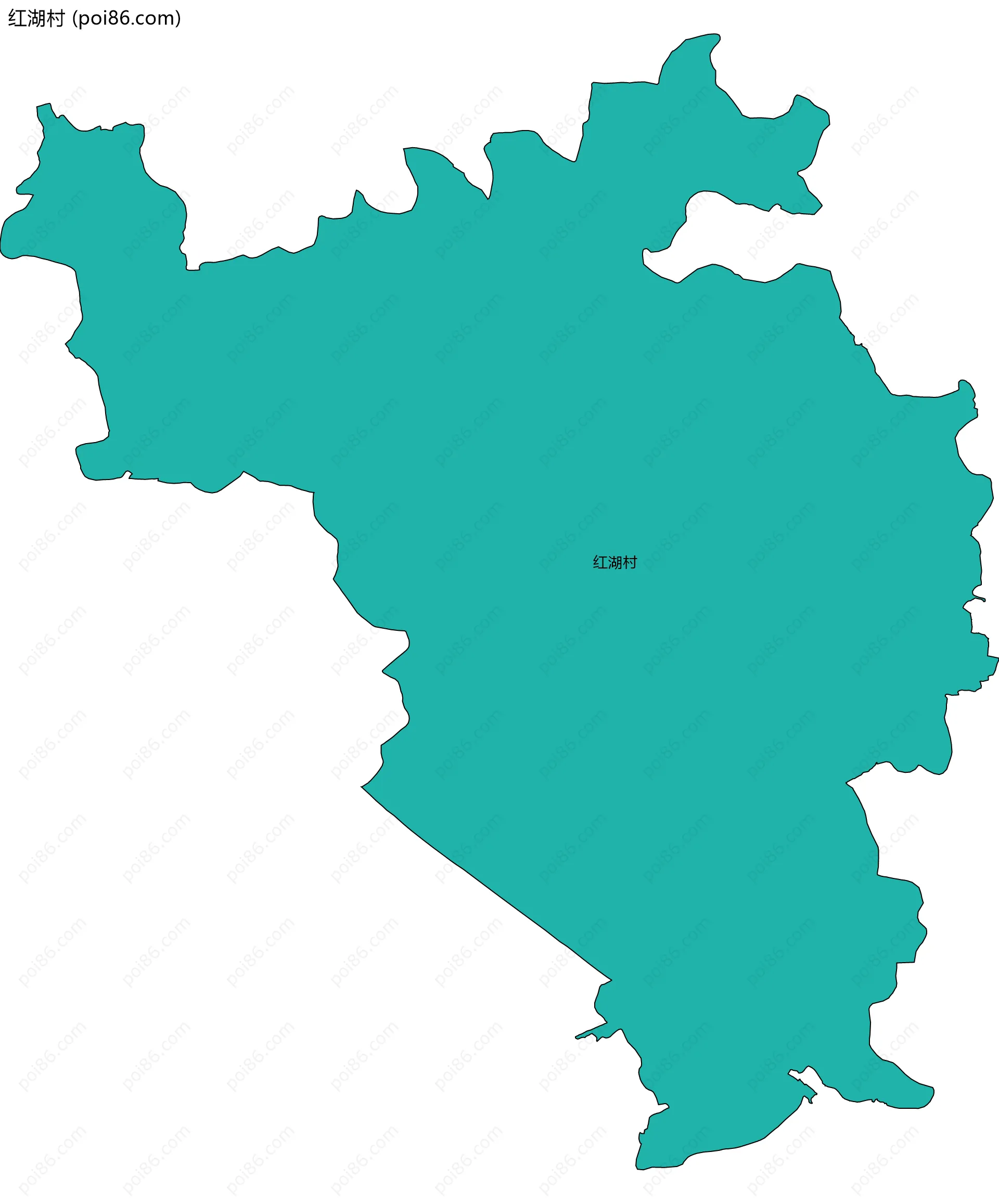 红湖村边界地图