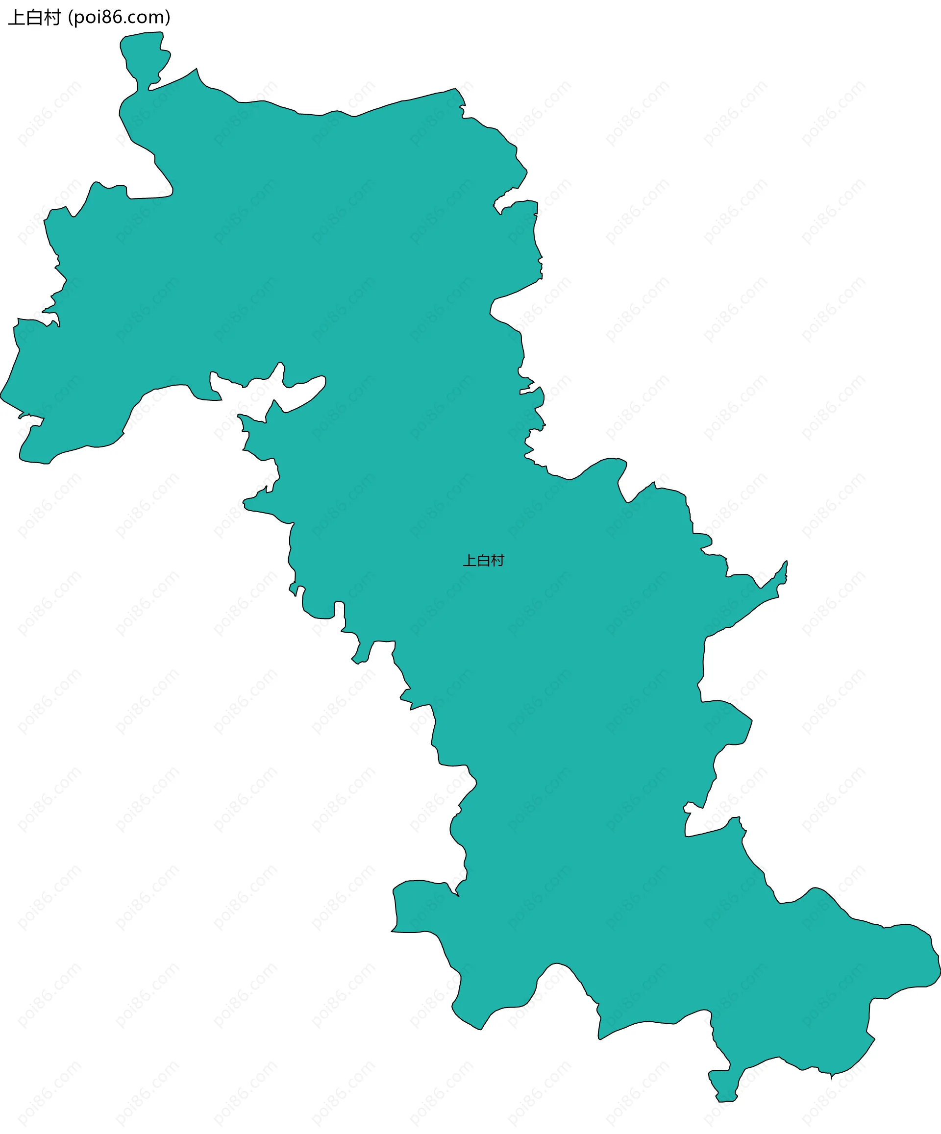 上白村边界地图