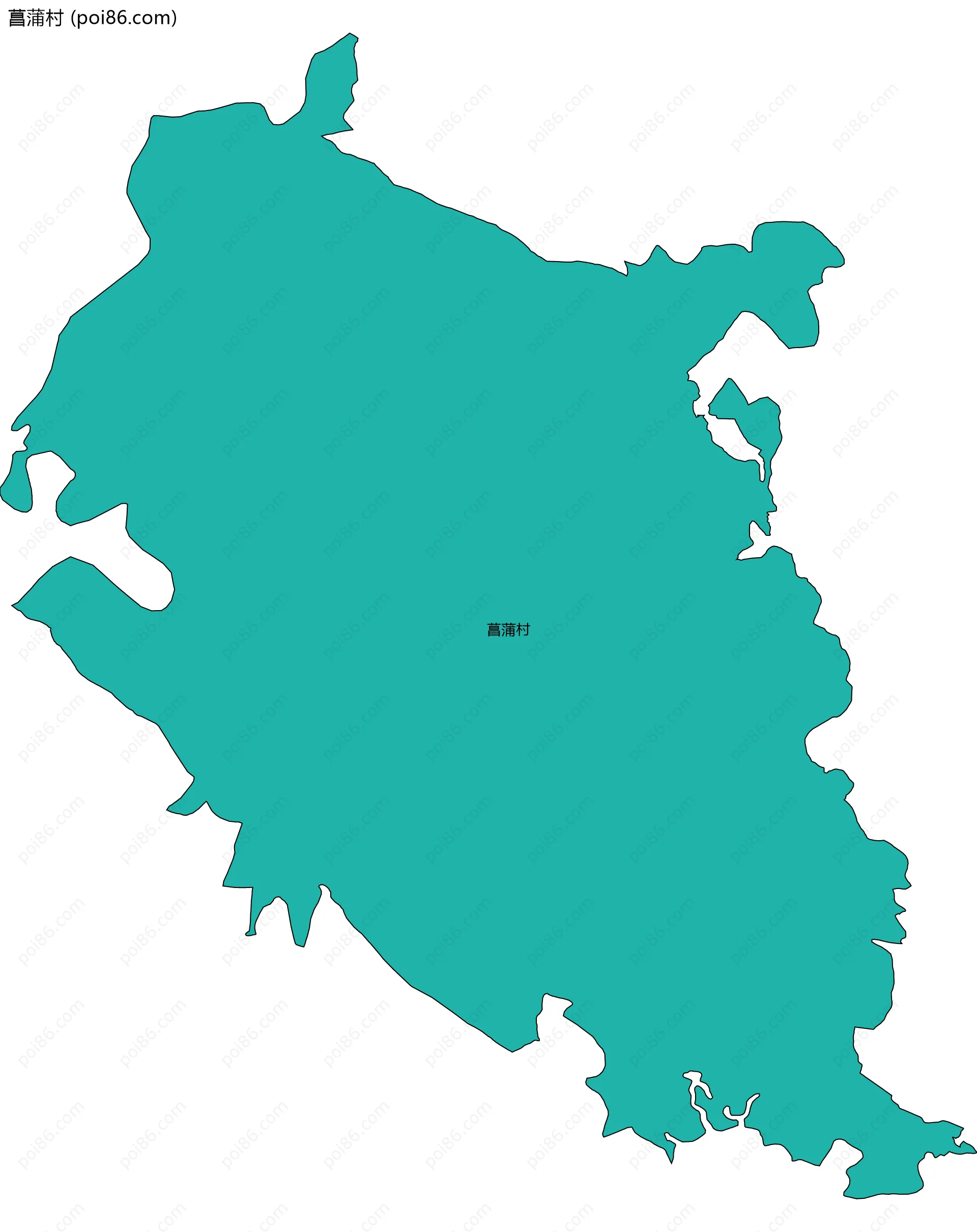 菖蒲村边界地图