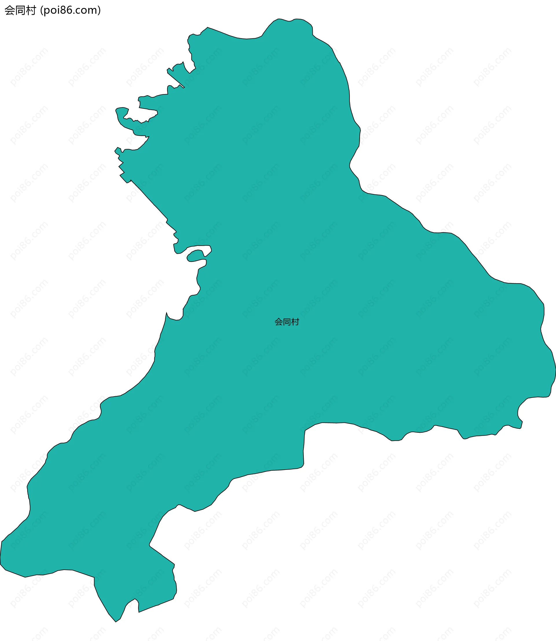 会同村边界地图