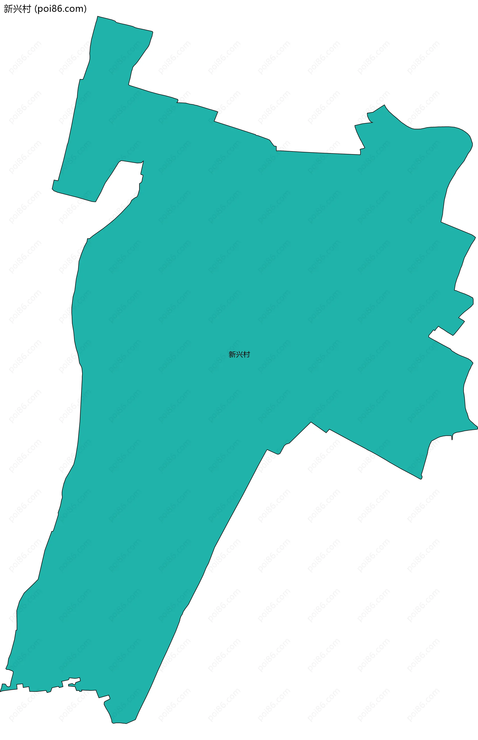 新兴村边界地图