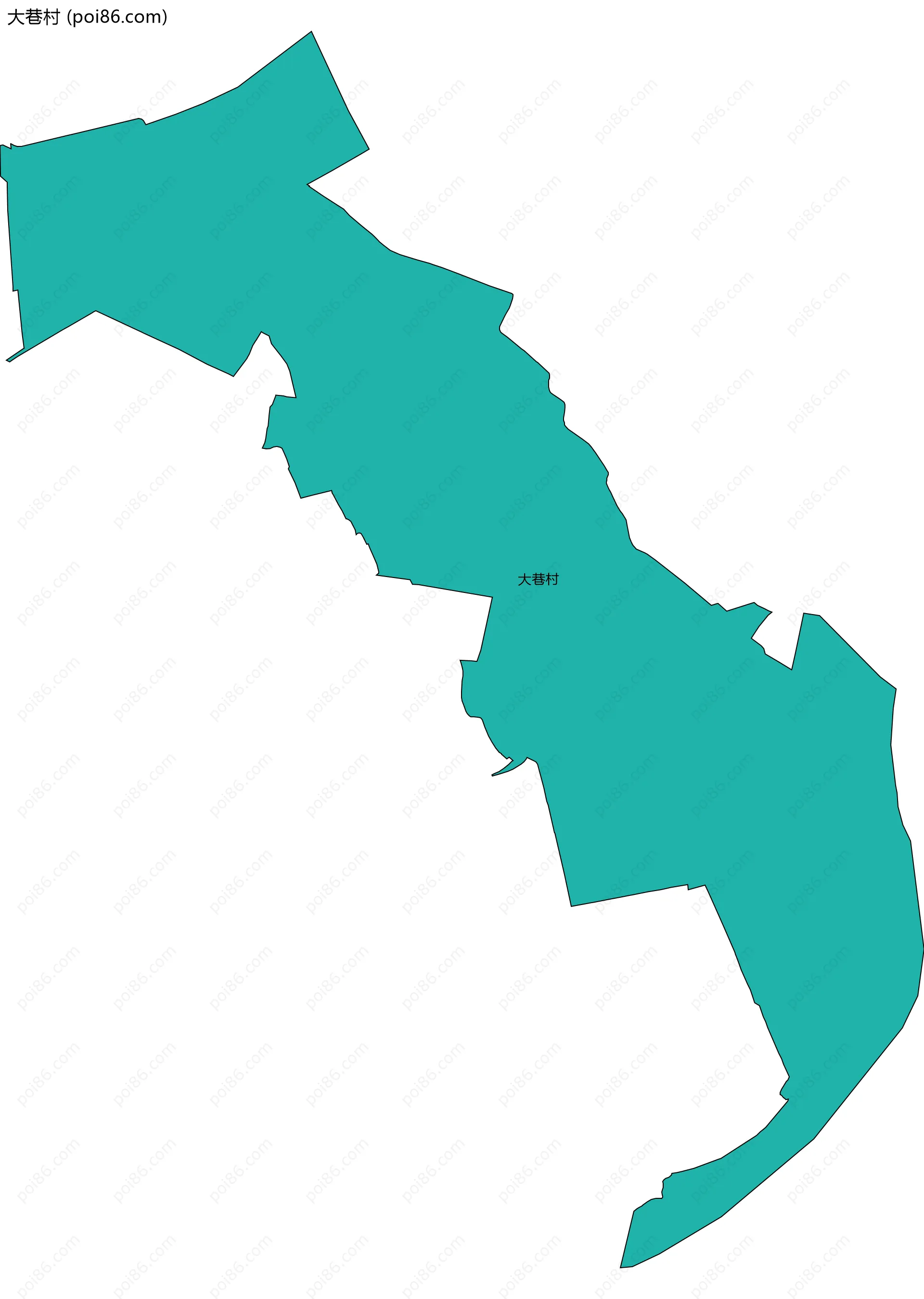 大巷村边界地图