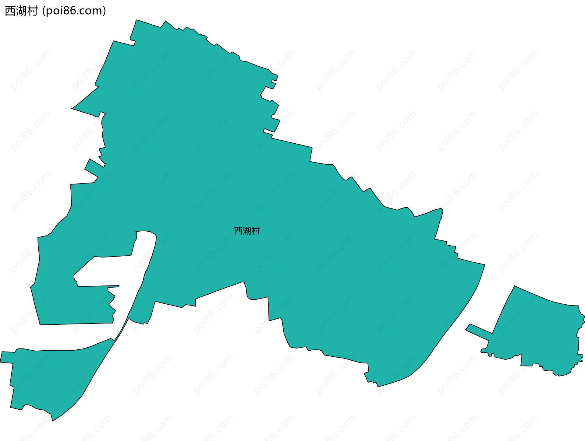 西湖村边界地图