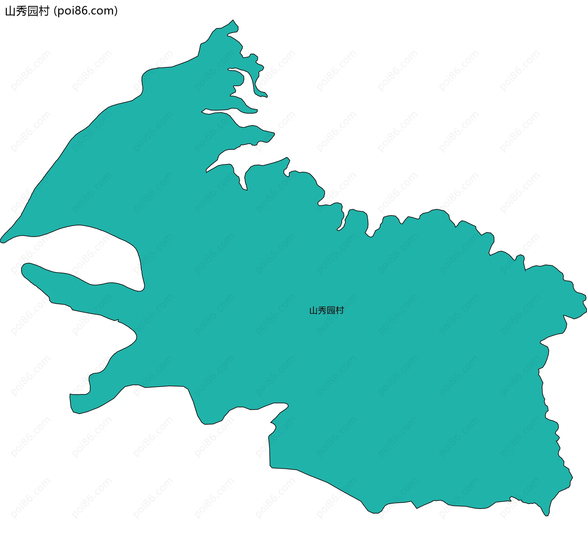 山秀园村边界地图