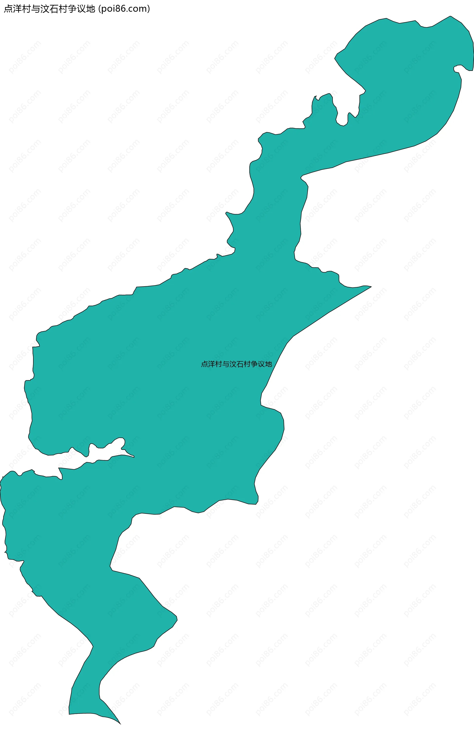 点洋村与汶石村争议地边界地图