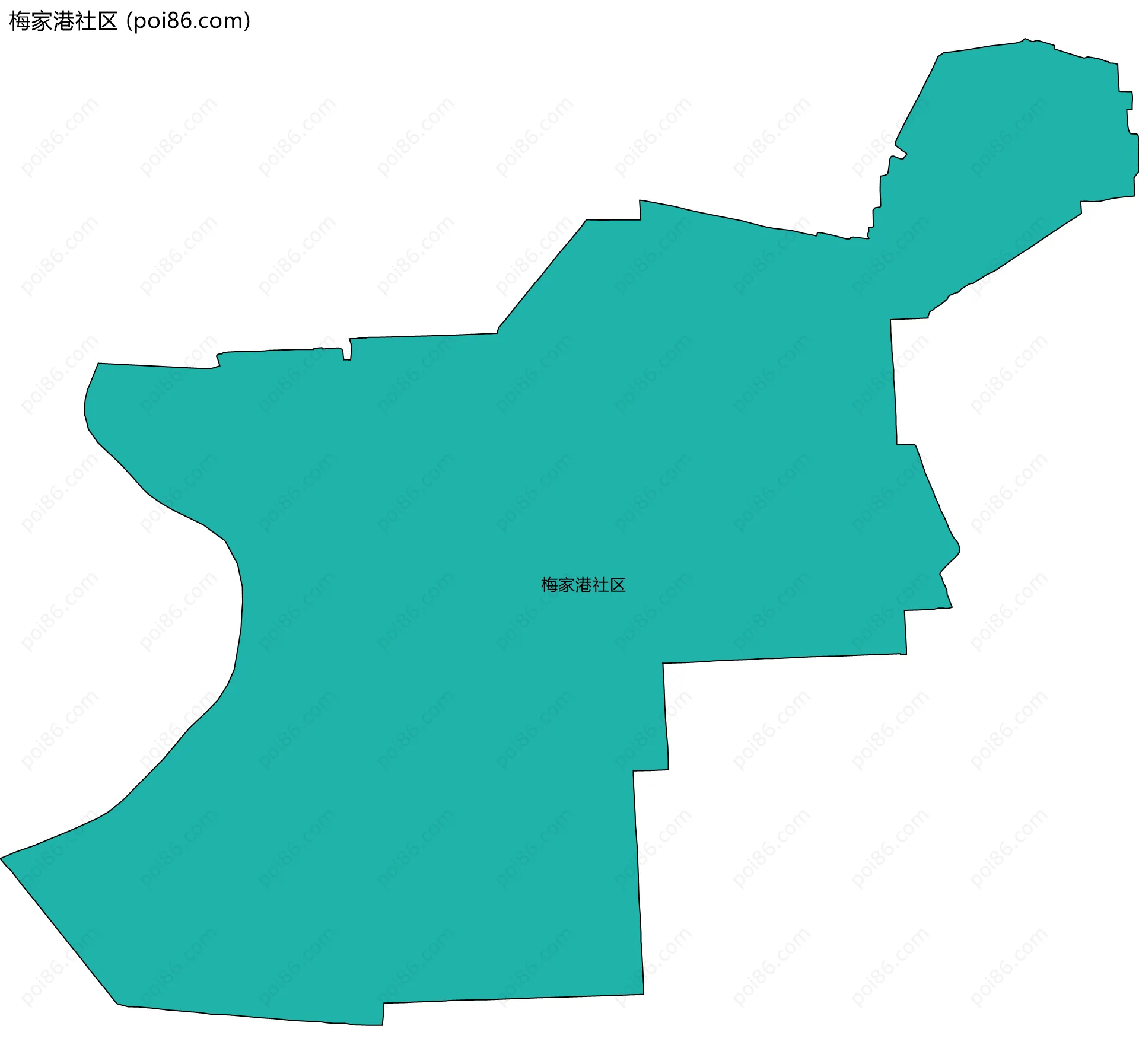 梅家港社区边界地图