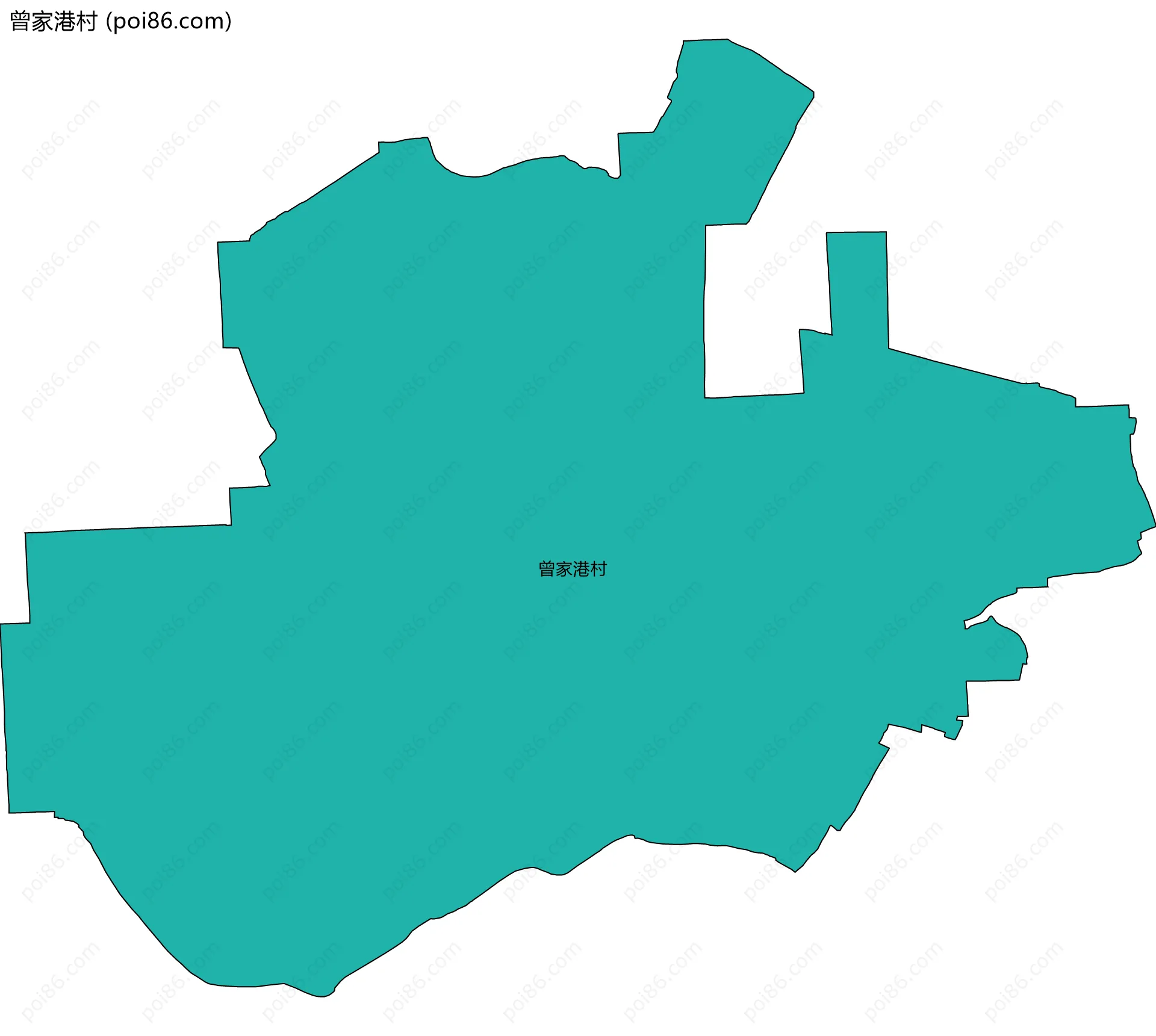 曾家港村边界地图