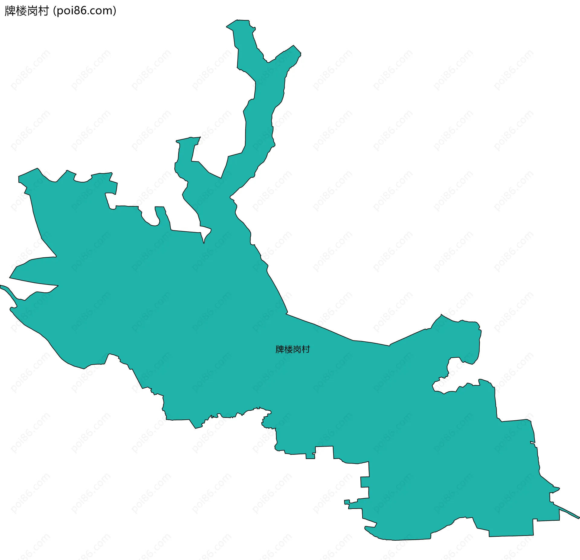 牌楼岗村边界地图