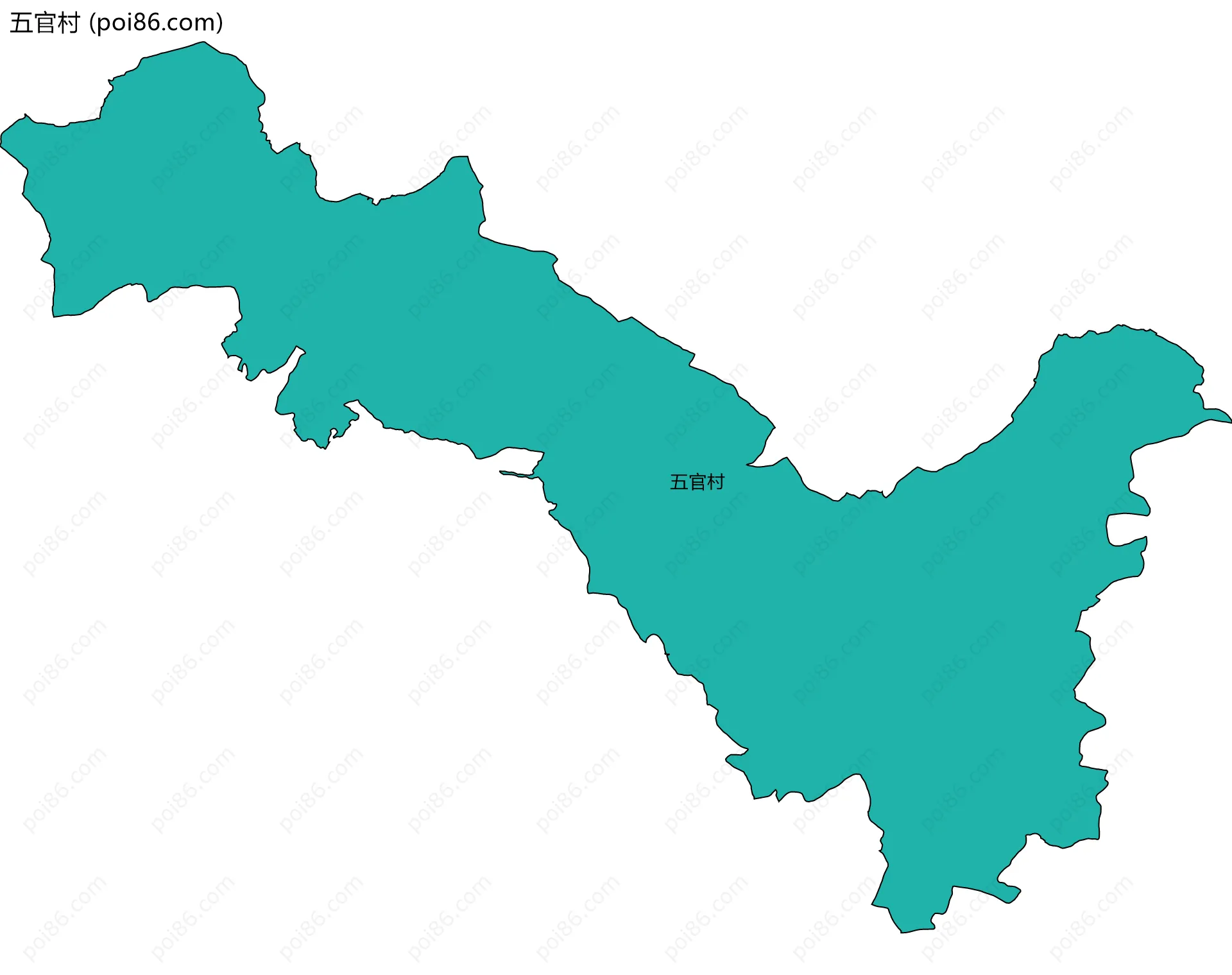 五官村边界地图