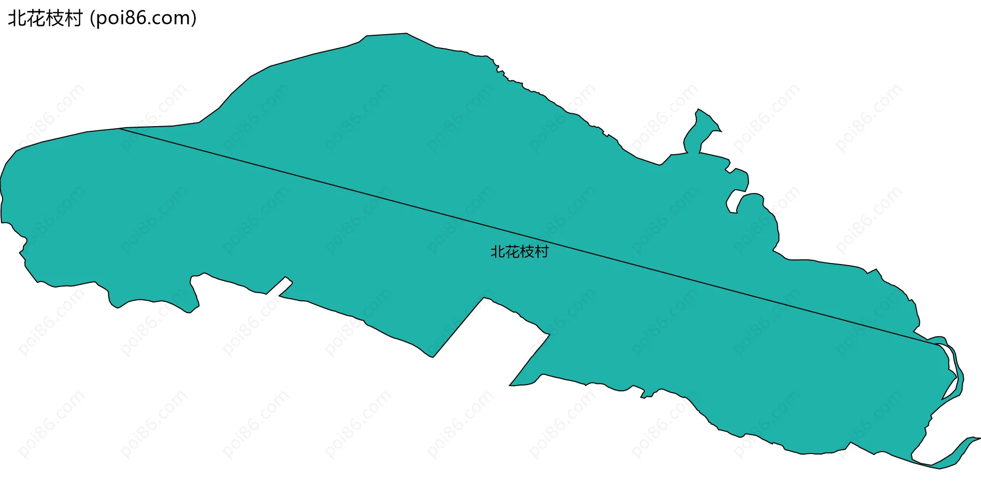 北花枝村边界地图