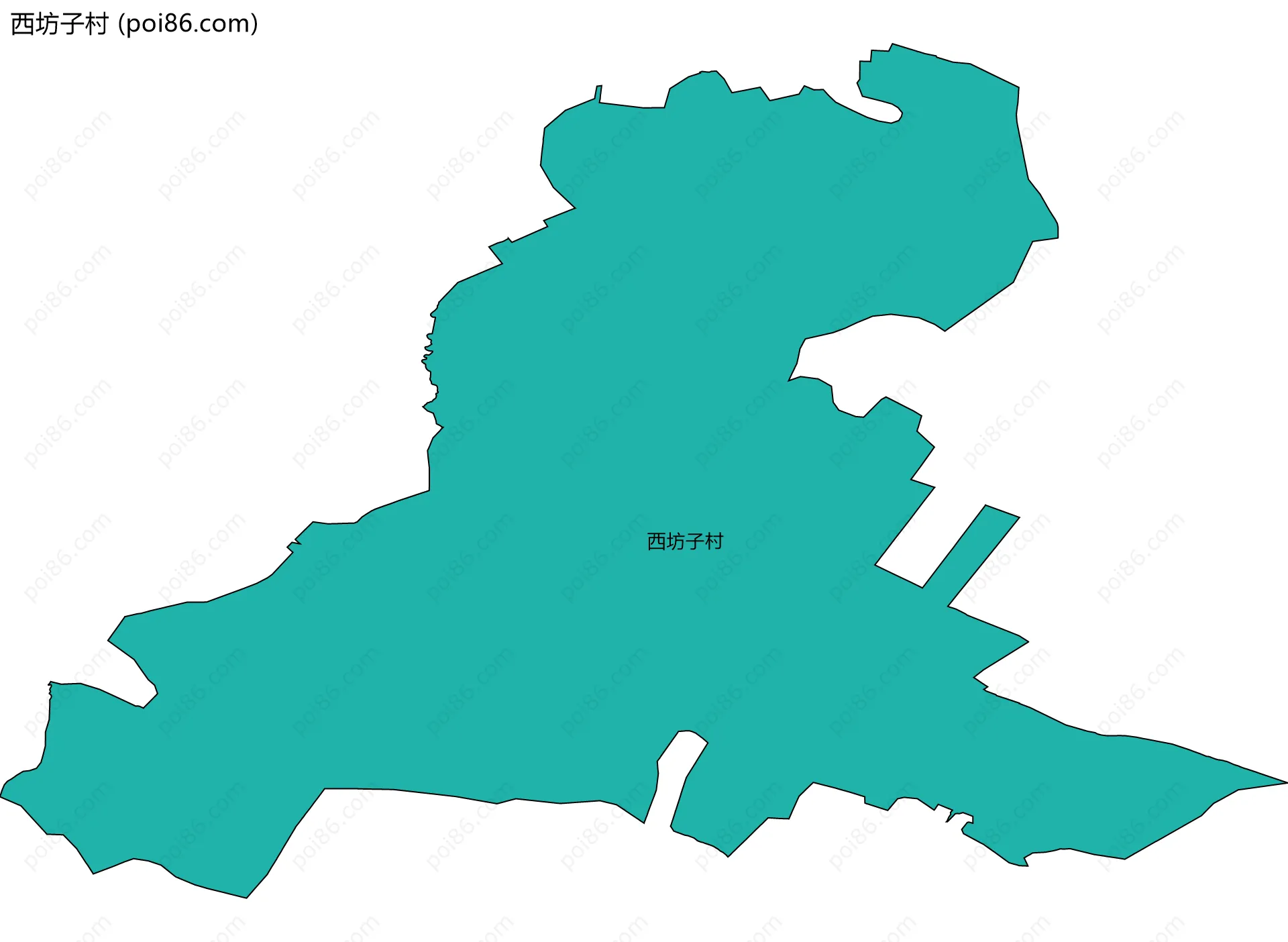 西坊子村边界地图