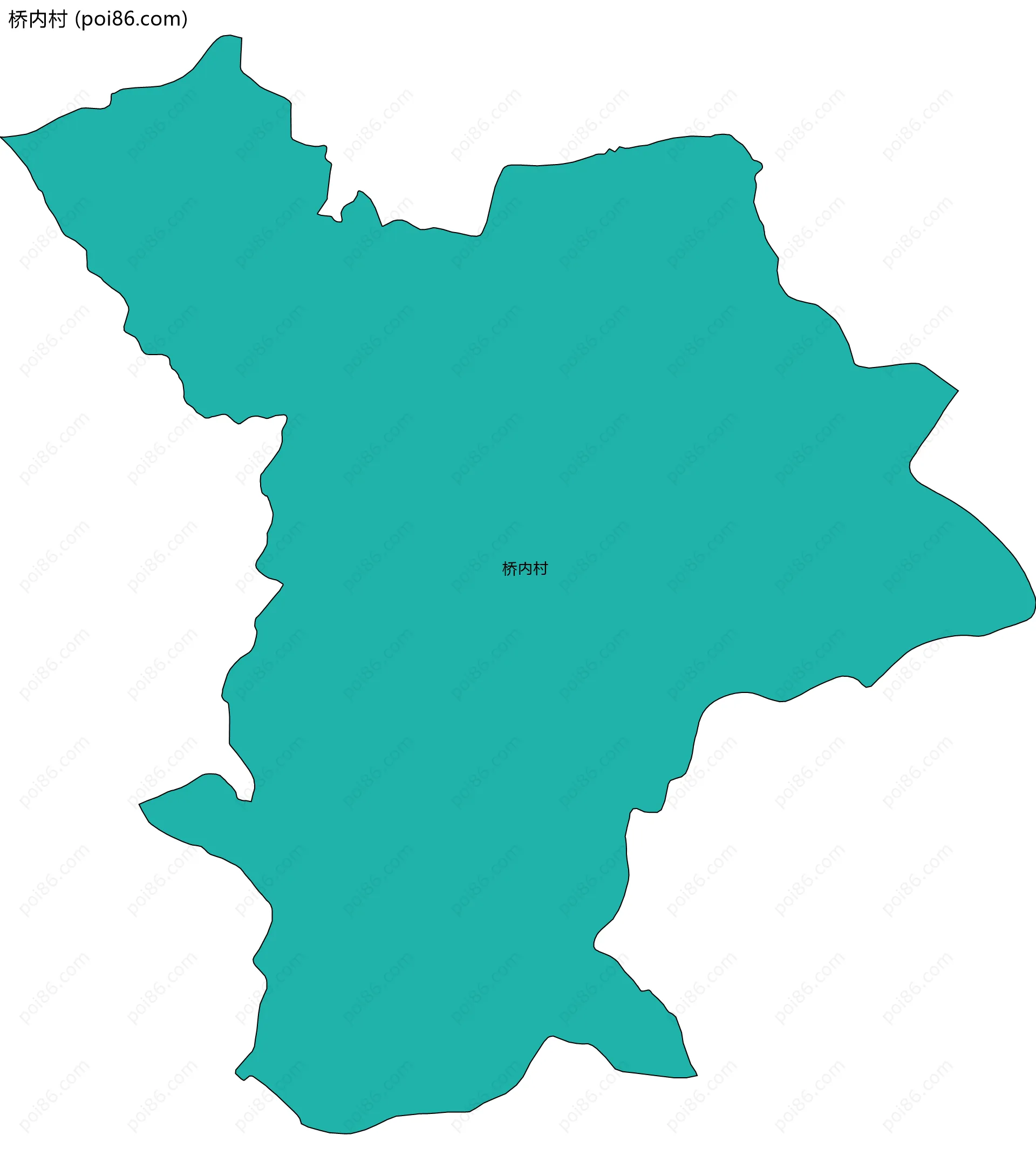 桥内村边界地图