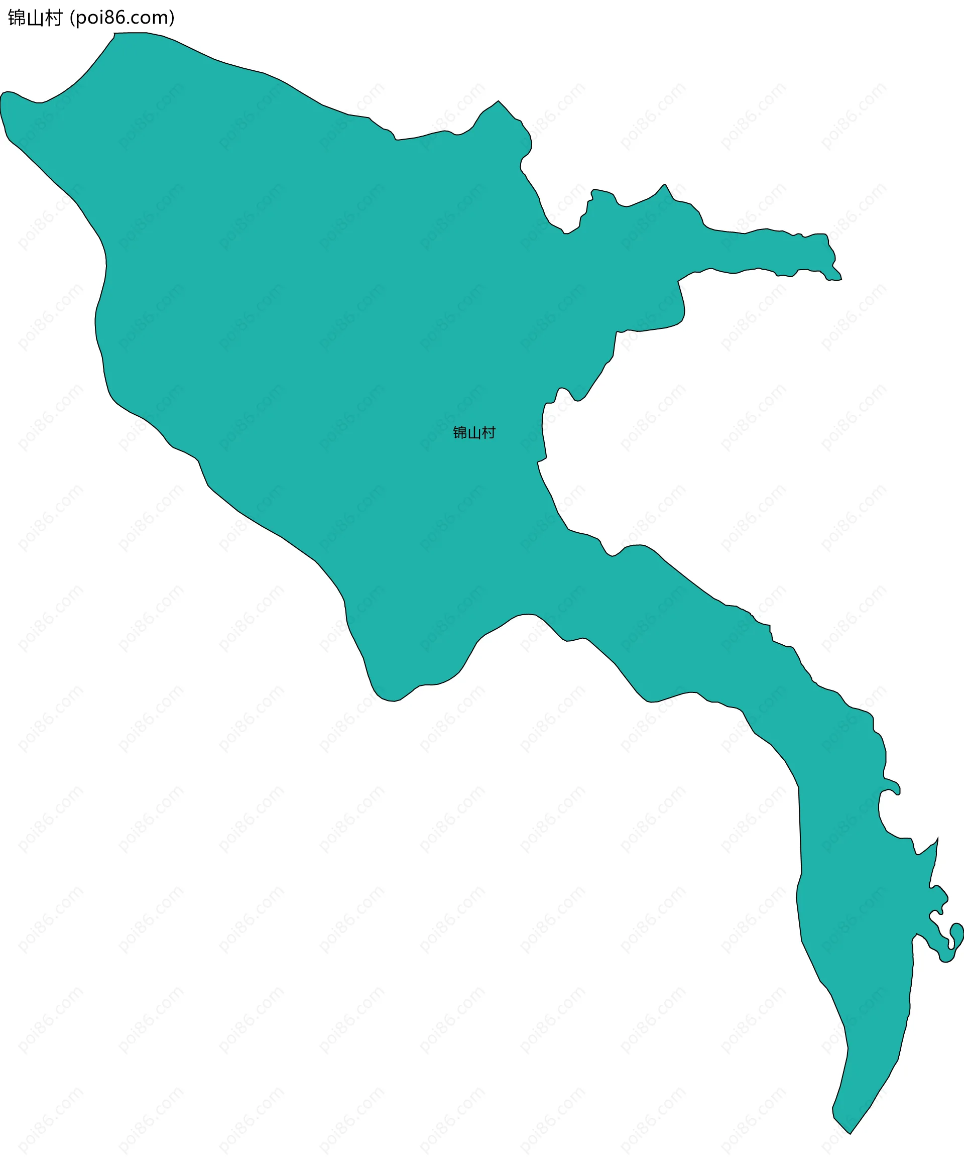 锦山村边界地图