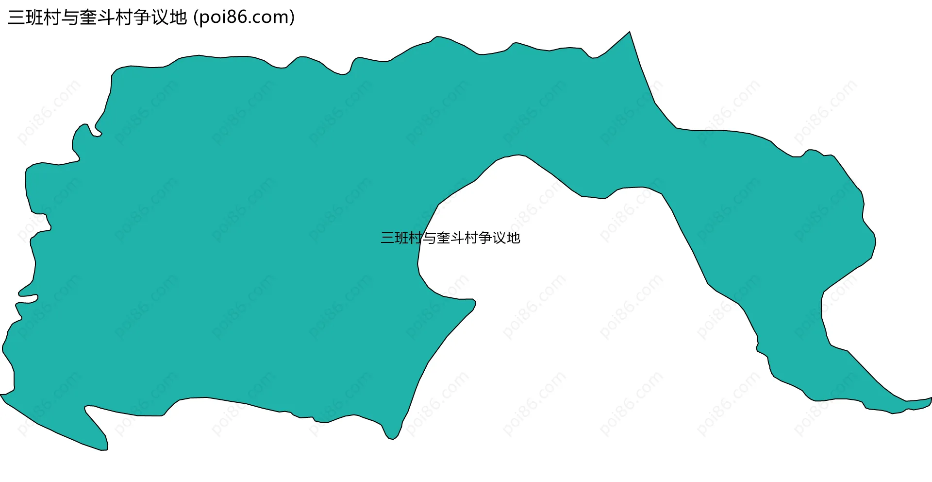 三班村与奎斗村争议地边界地图