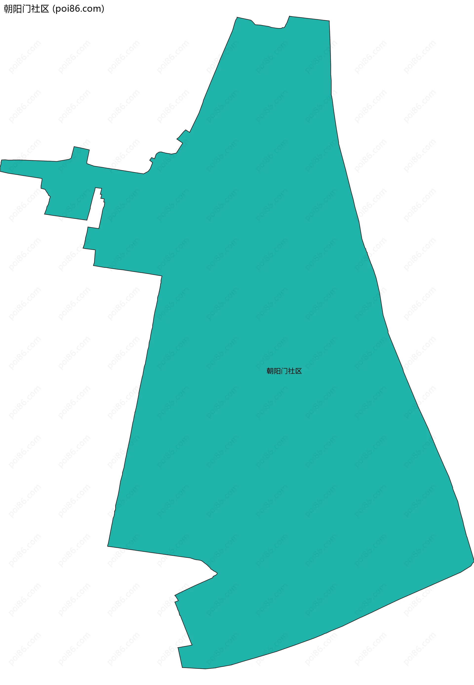 朝阳门社区边界地图