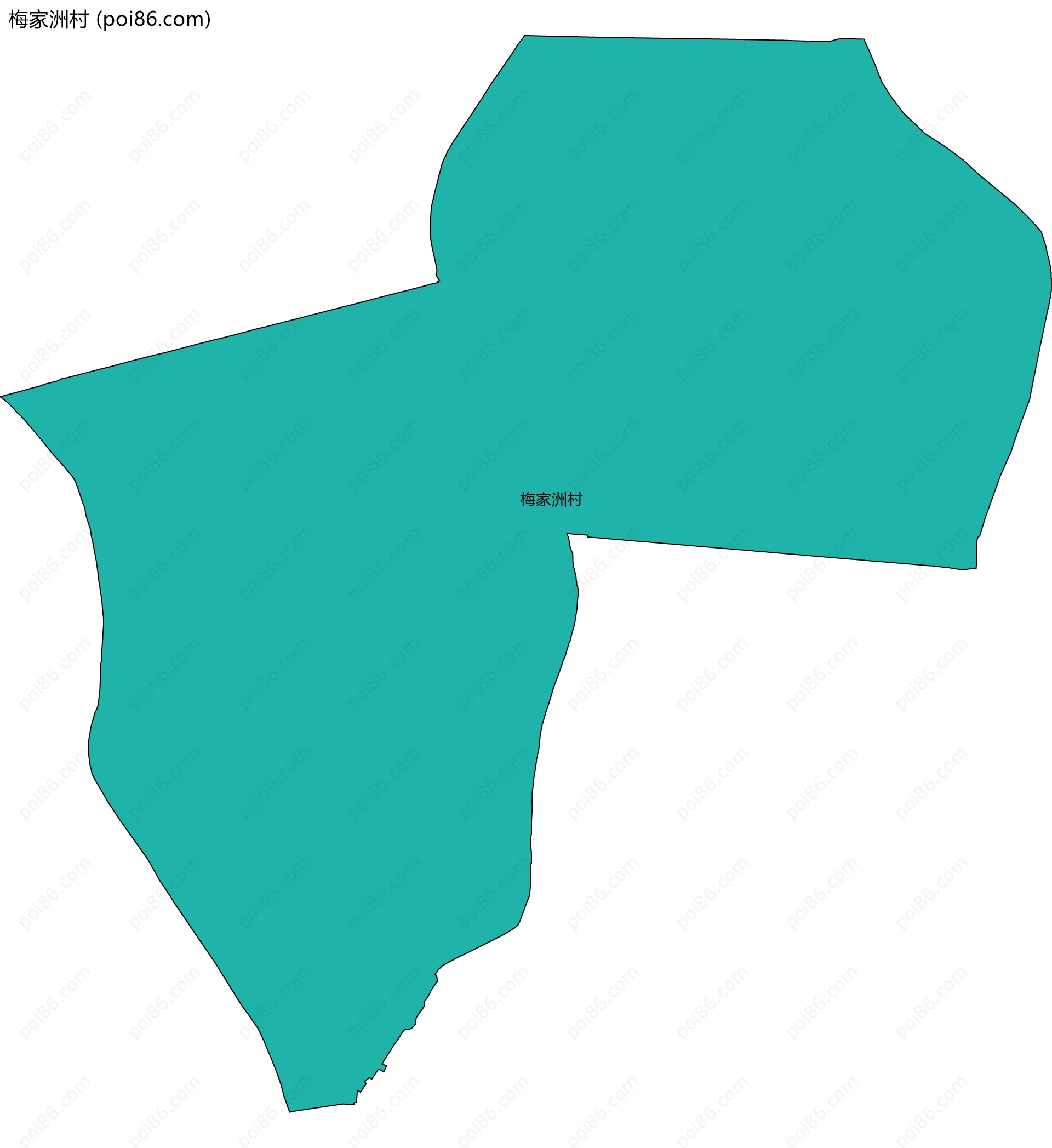 梅家洲村边界地图