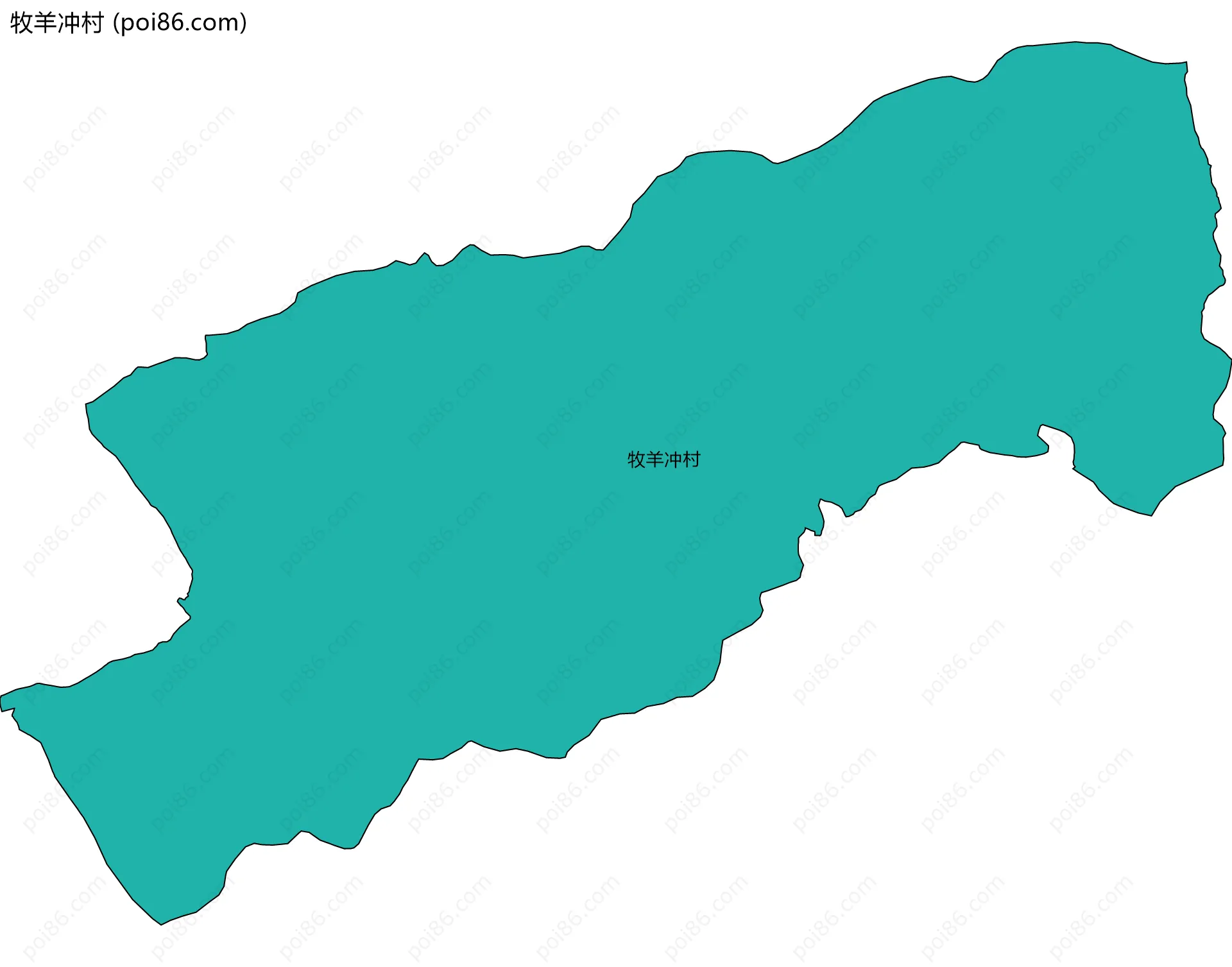 牧羊冲村边界地图