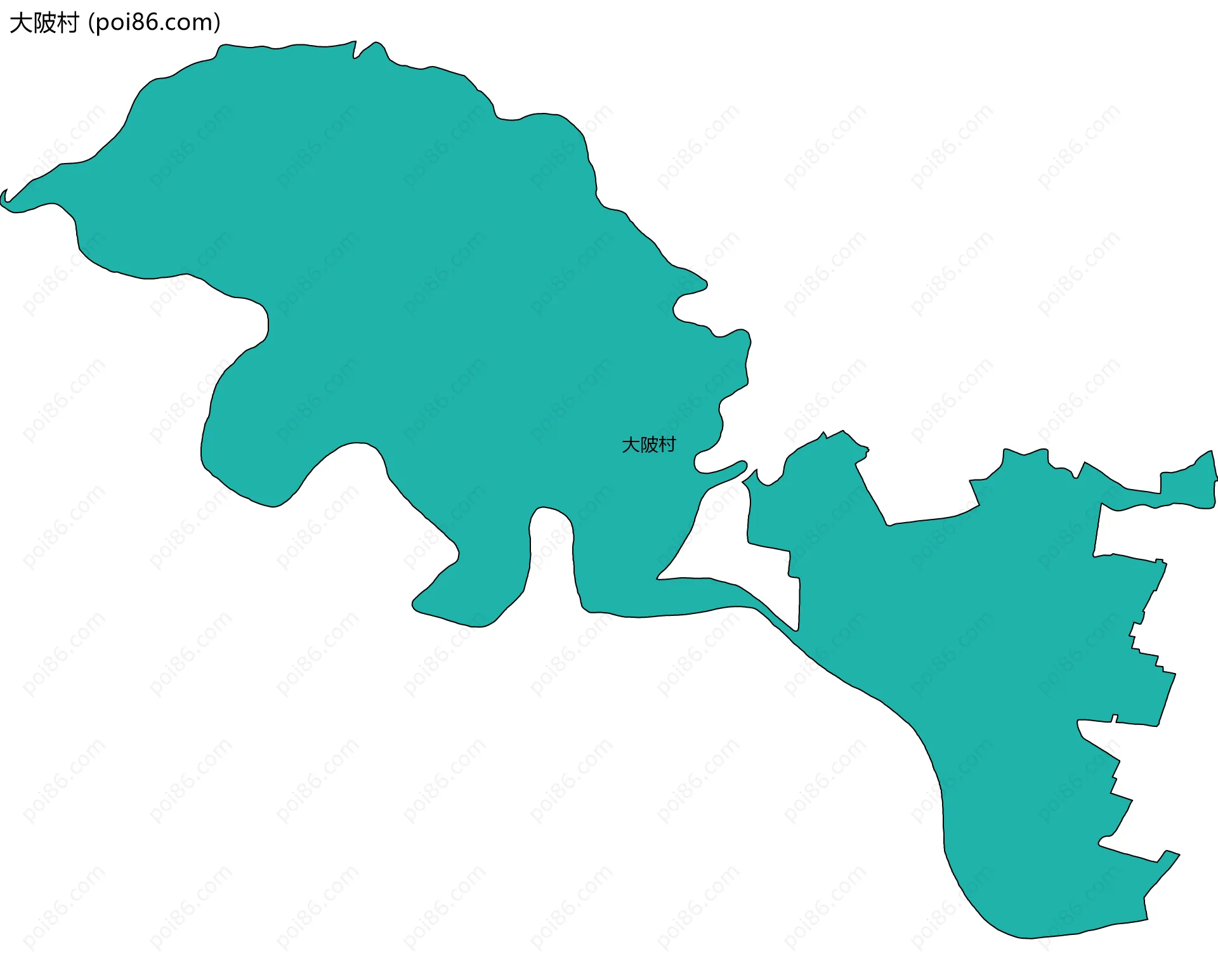 大陂村边界地图