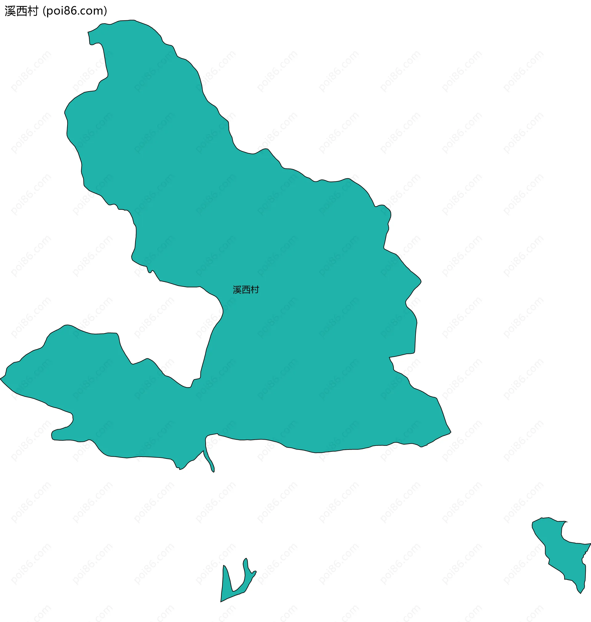 溪西村边界地图